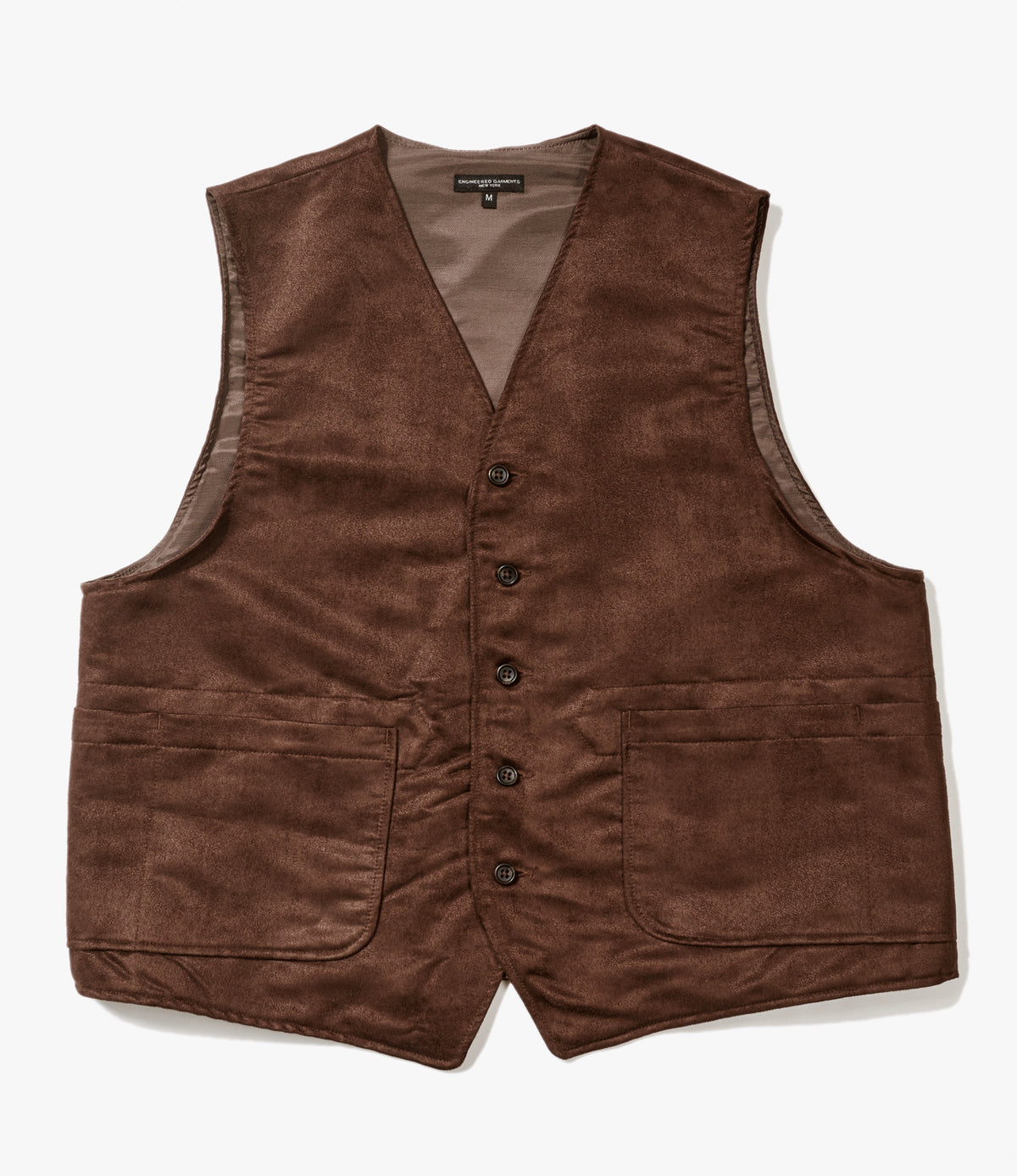 ODD Vest - Brown Polyester Fake Suede | Nepenthes New York