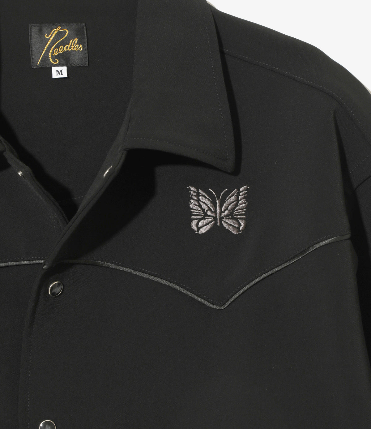 Piping Cowboy Jacket - Black - Poly Double Cloth | Nepenthes New York