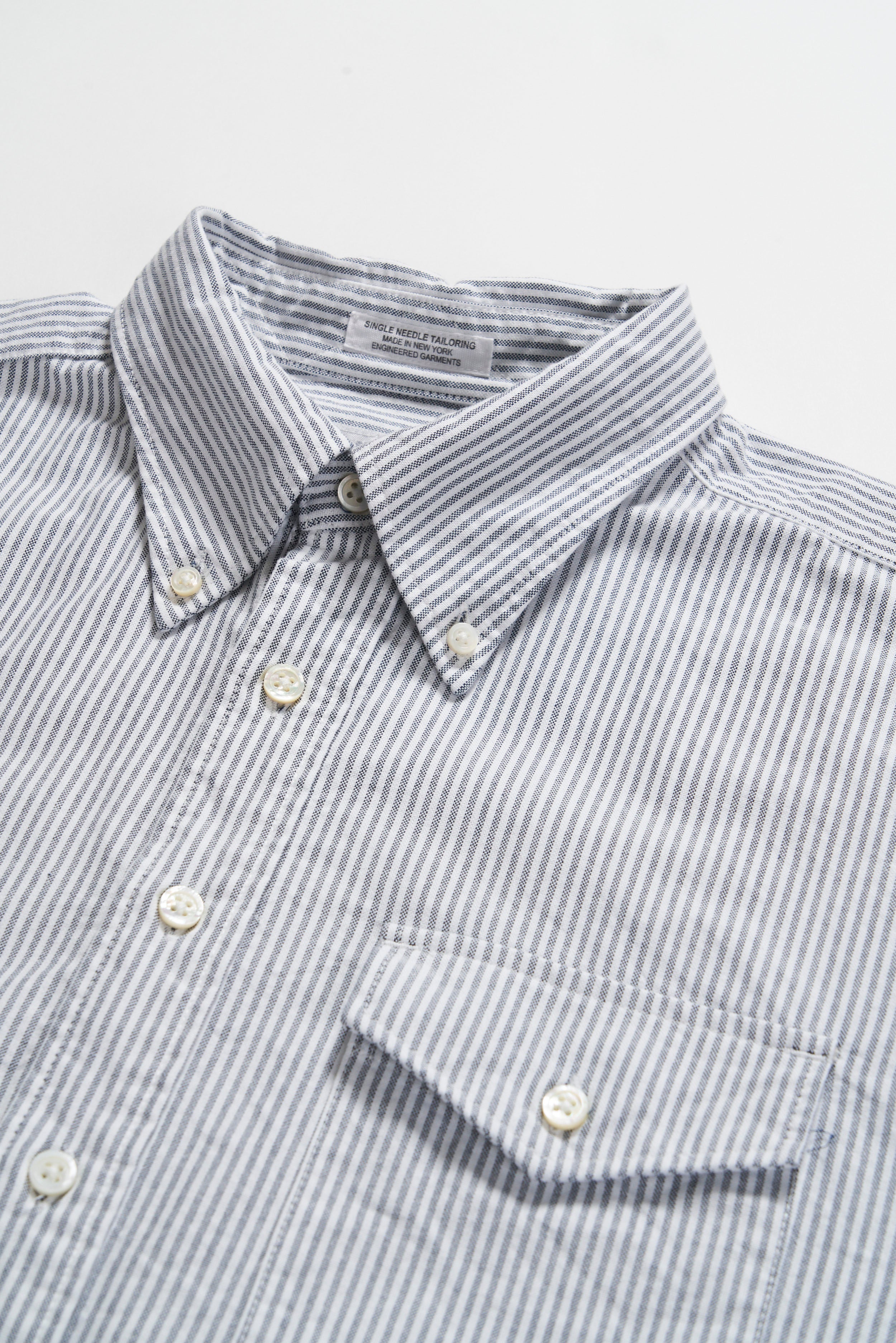 Engineered Garments Ivy BD Shirt - Grey Candy Stripe Oxford L