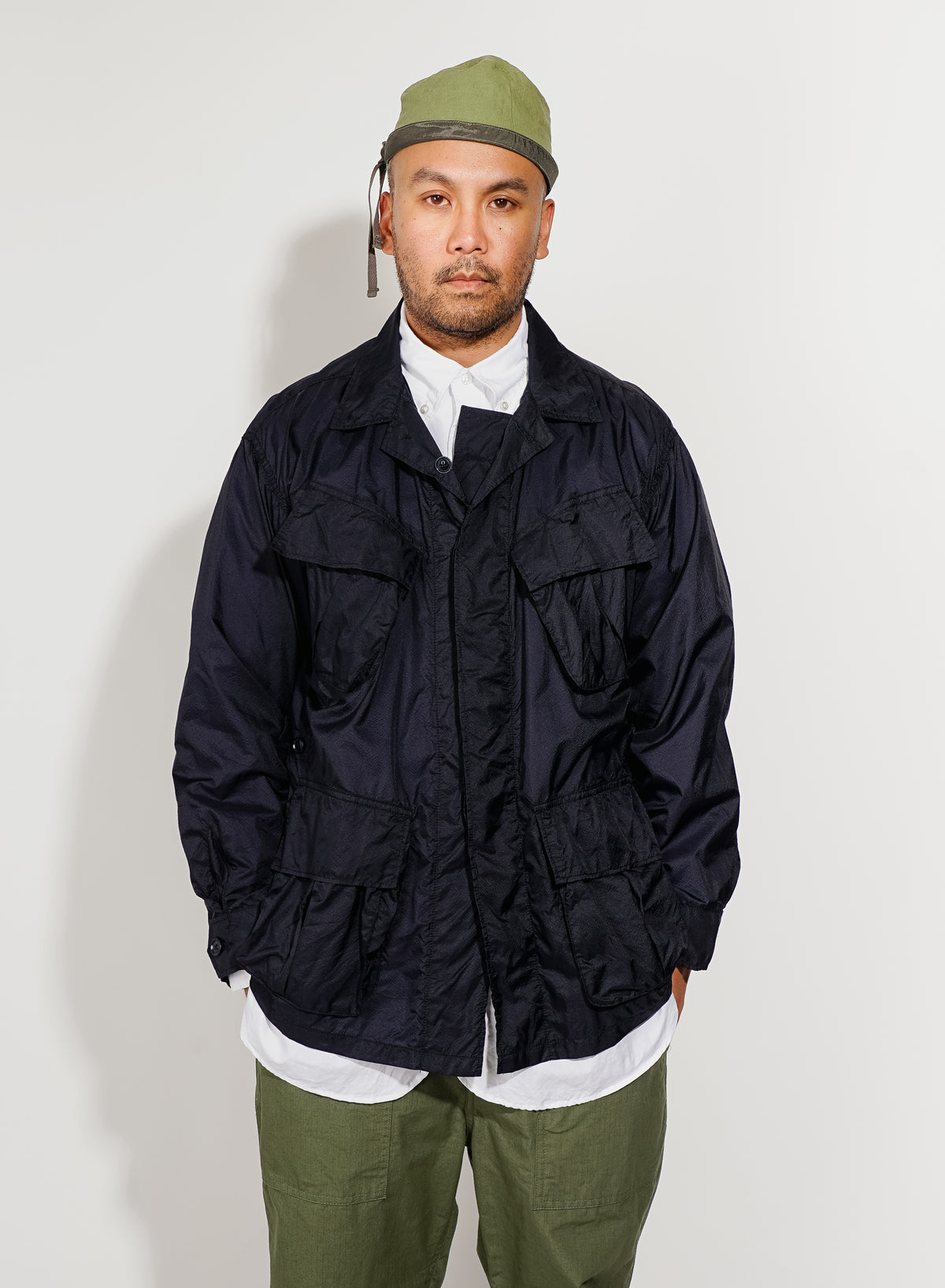 Jungle Fatigue Jacket - Dark Navy Nylon Ripstop | Nepenthes New