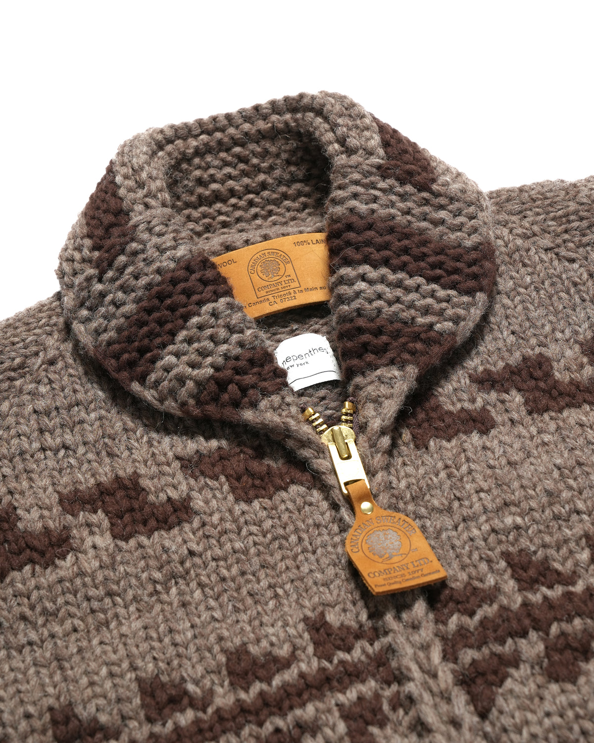 WIND AND SEA COWICHAN KNIT OUTER BEIGE L（Cowichan Sweater - Beige 