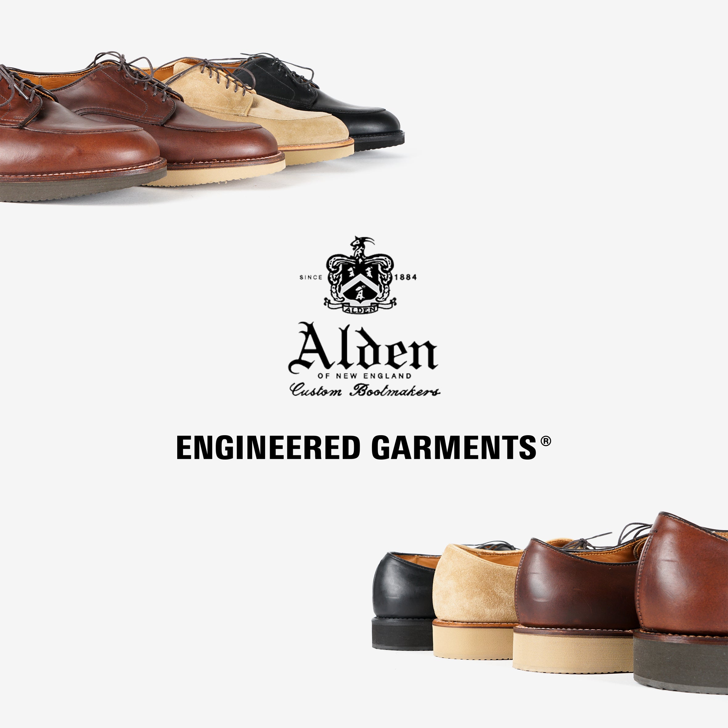 [NOW IN STOCK] Engineered Garments x Alden Special Order Algonquin V-Tip Blucher