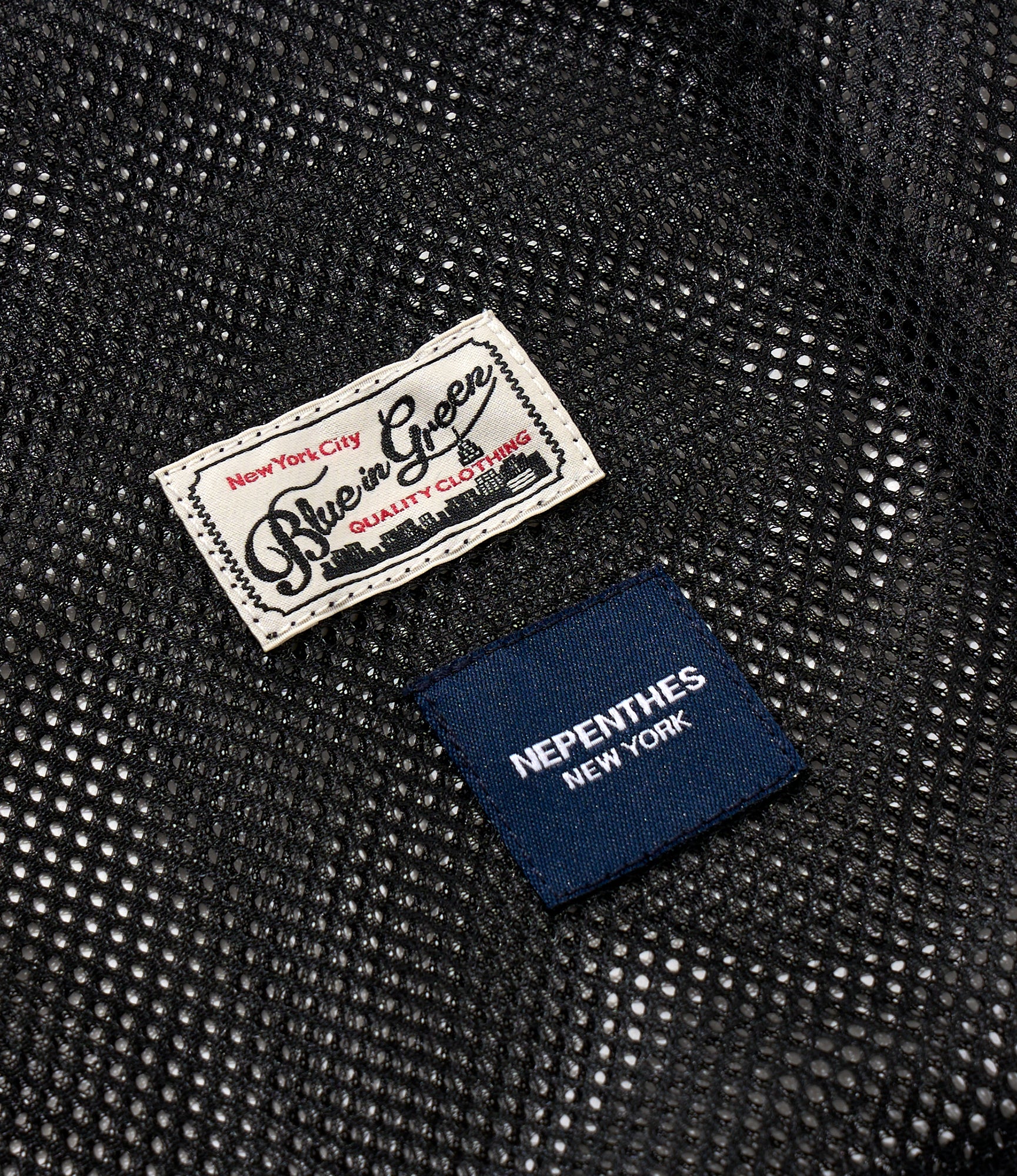 Mesh Parka for NNY x Blue in Green - Black Polyester Mesh