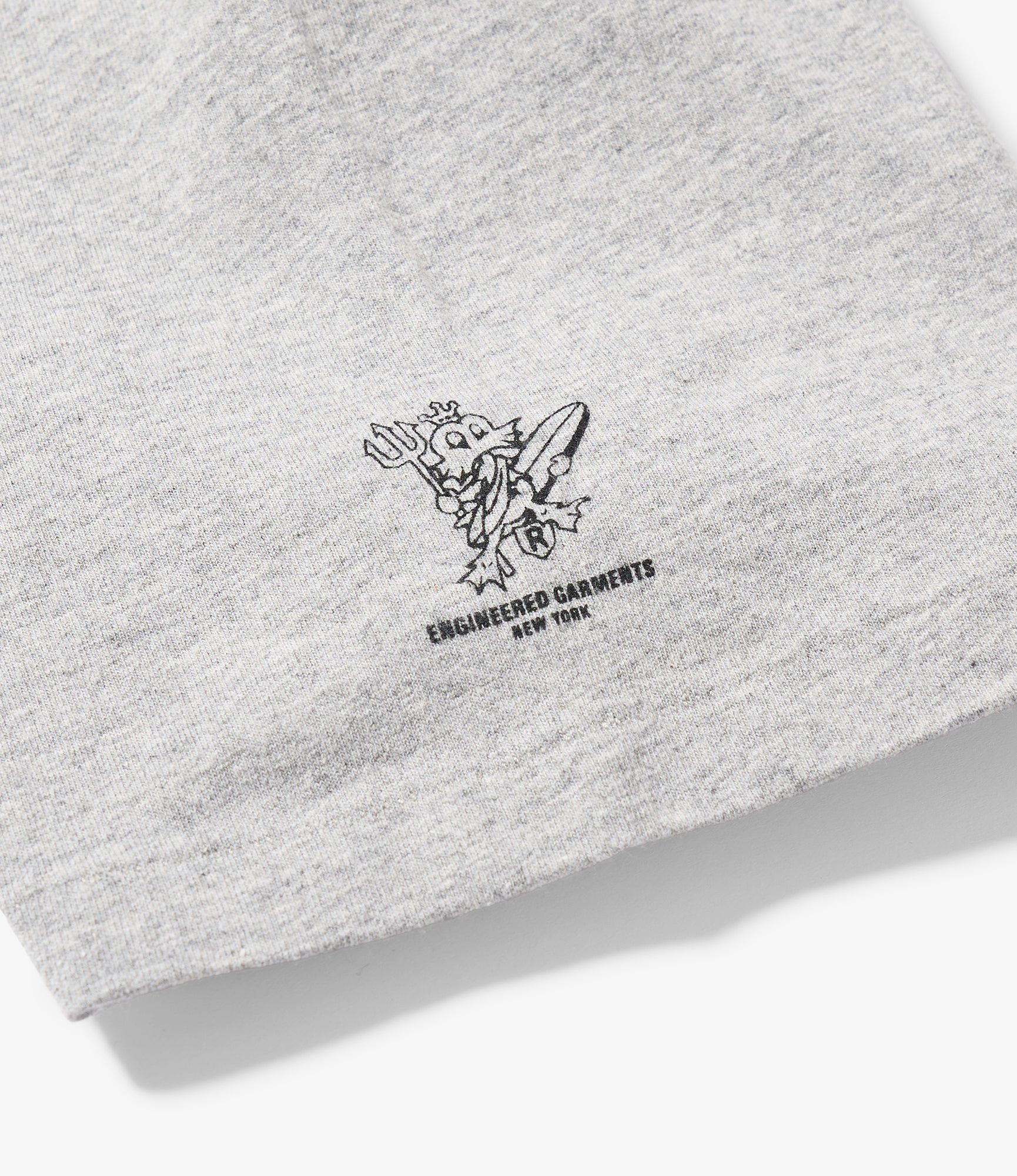 Printed Cross Crew Neck Pocket T-shirt - Grey - Absurdist