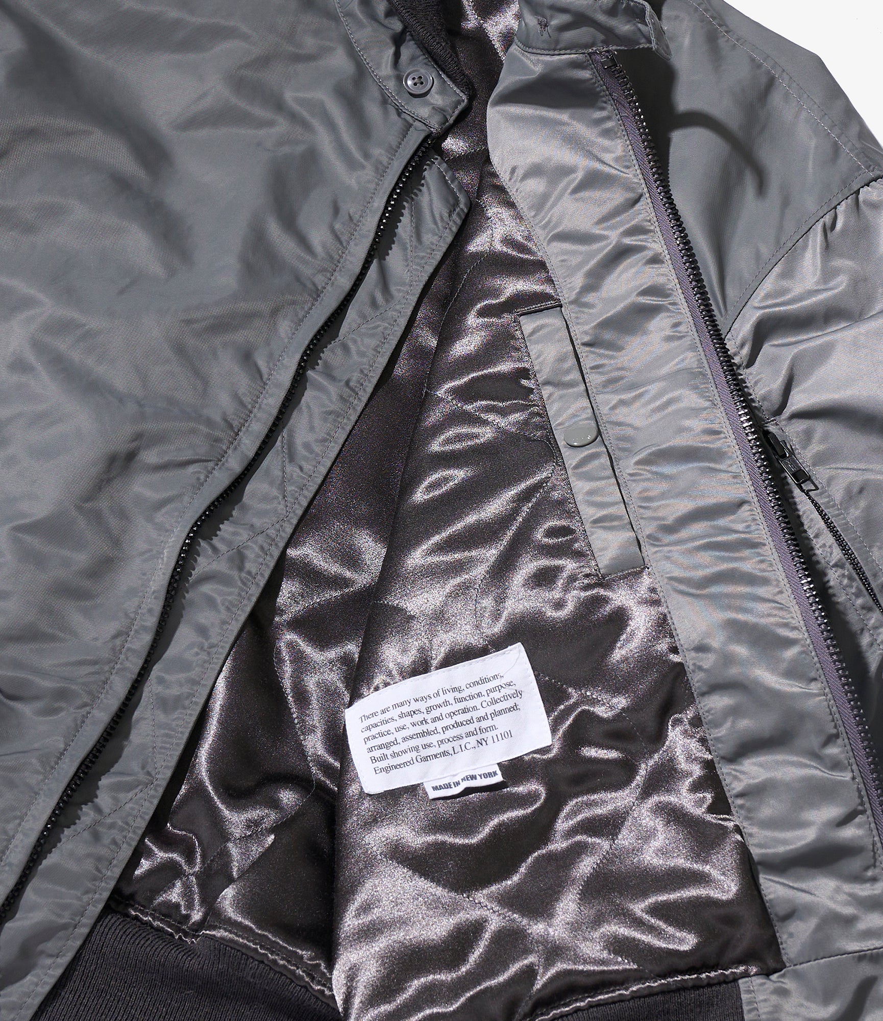 Engineered Garments x Hamilton - LL Jacket - Gunmetal Flight Satin Nylon