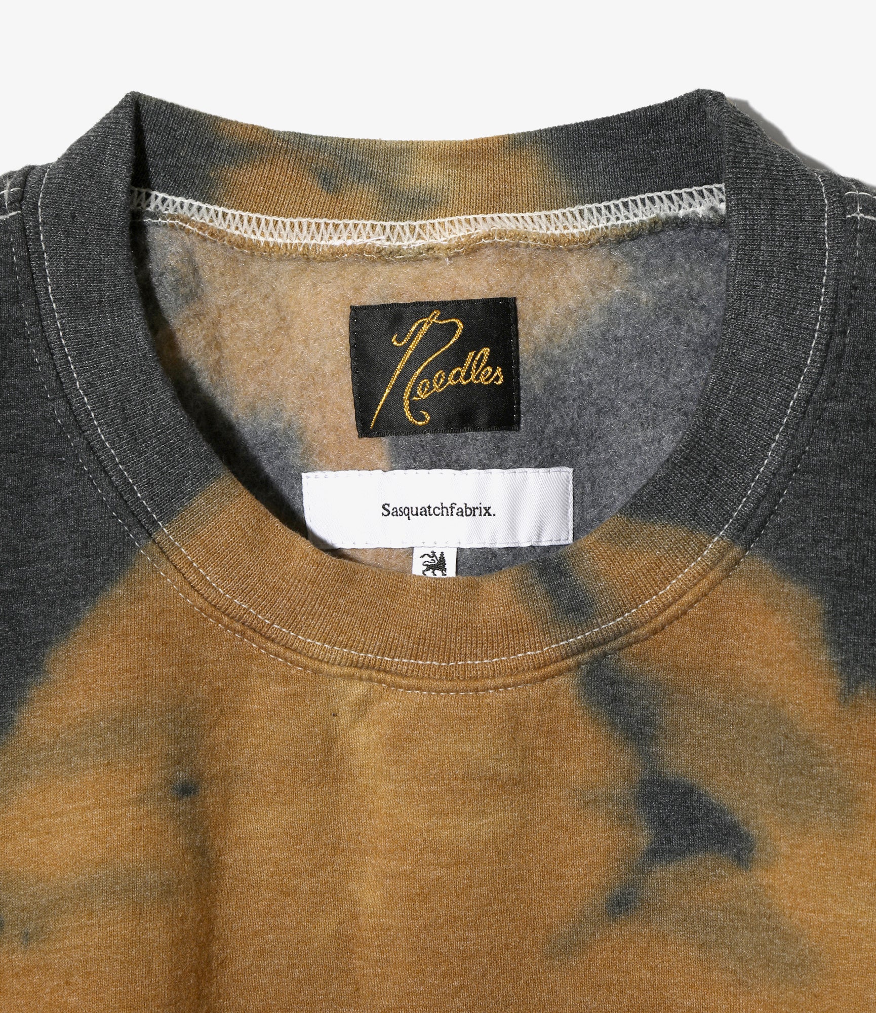 Needles x Sasquatchfabrix - Slowgun Sweat Shirt - Orange x Brown - Peace to World / Tie Dye B