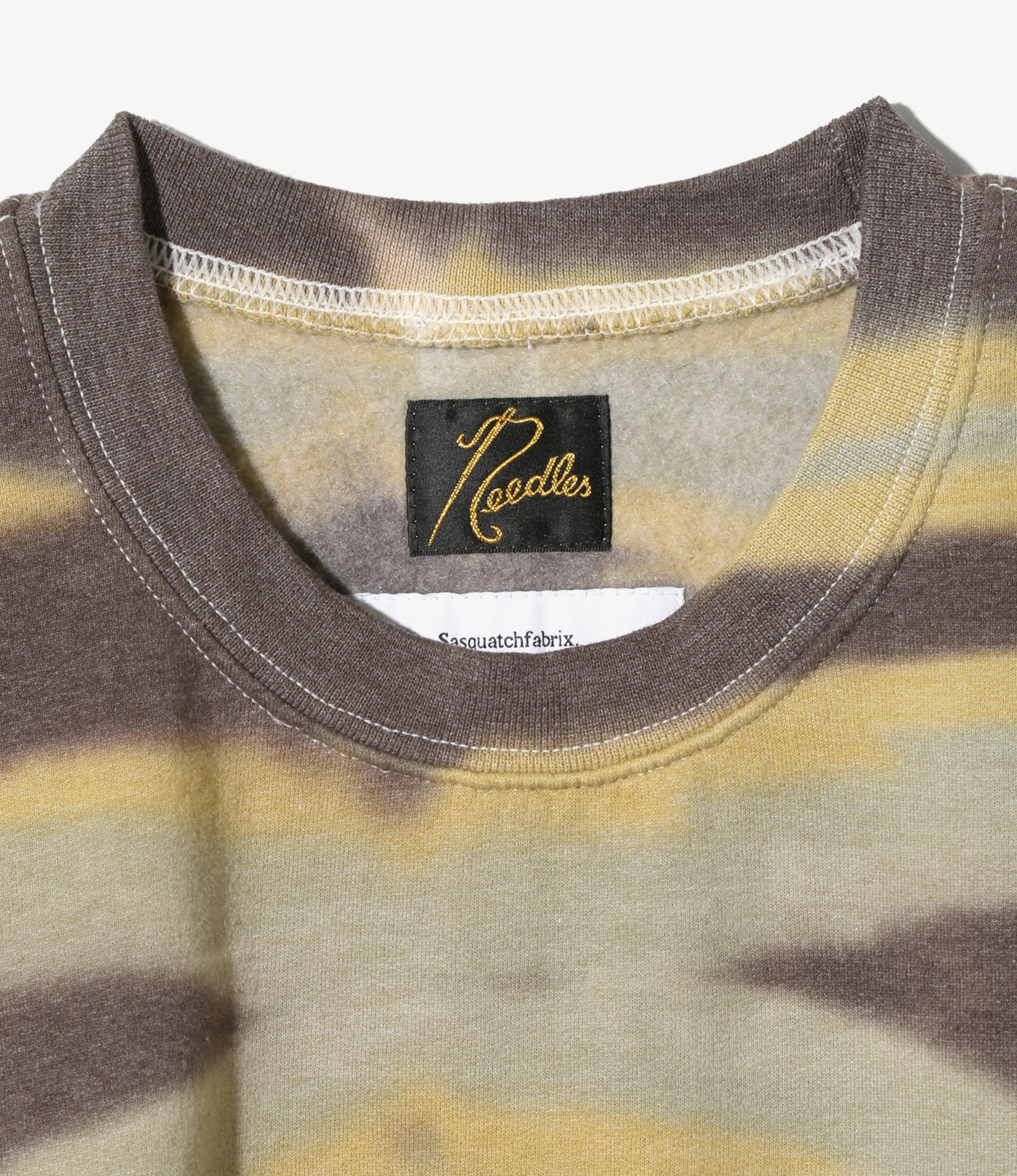 Needles x Sasquatchfabrix - Slowgun Sweat Shirt - Brown x Lt Blue - Peace to World / Tie Dye B