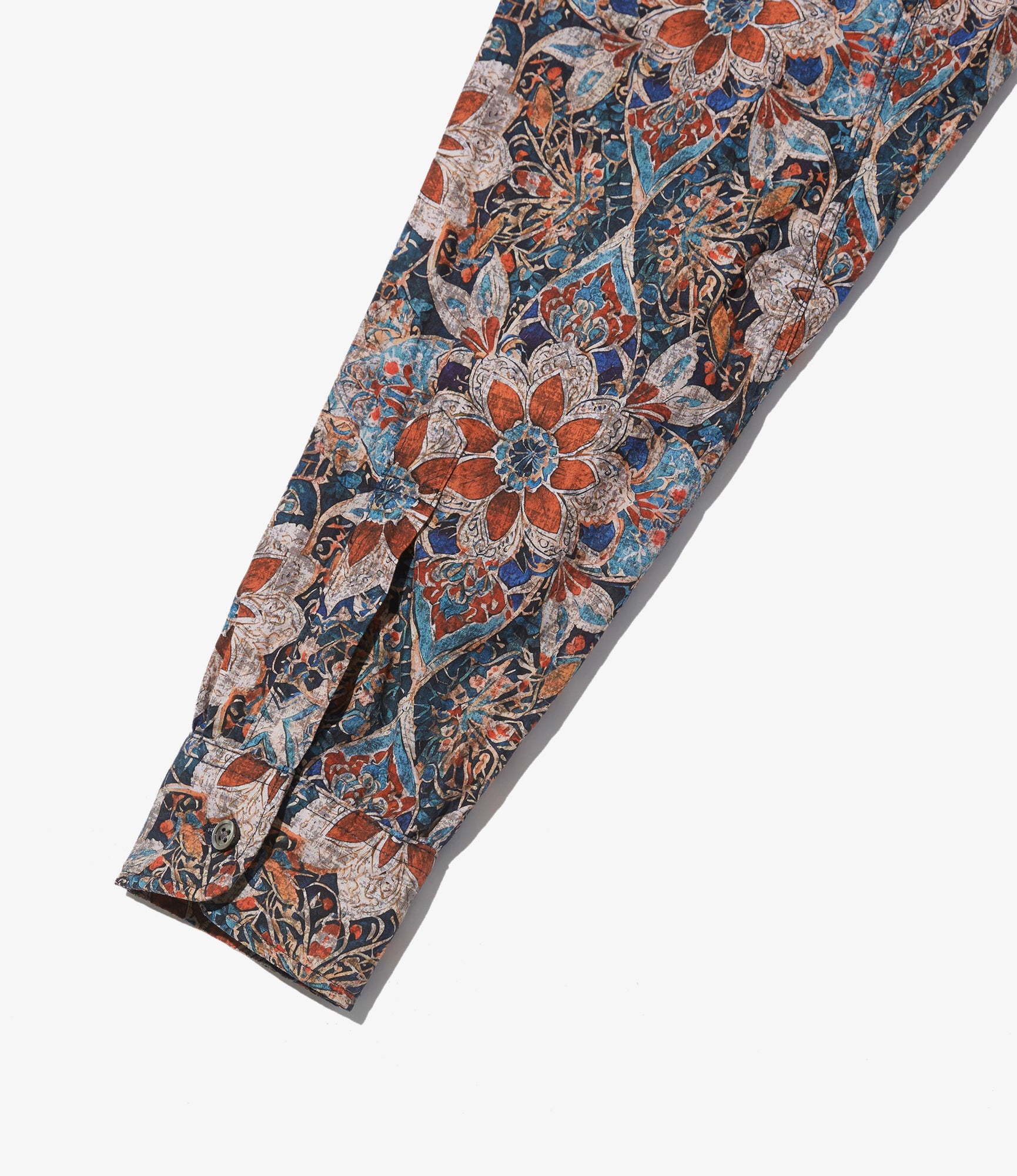 19th Century BD Shirt - Orange/Navy Floral Printed Cotton Lawn