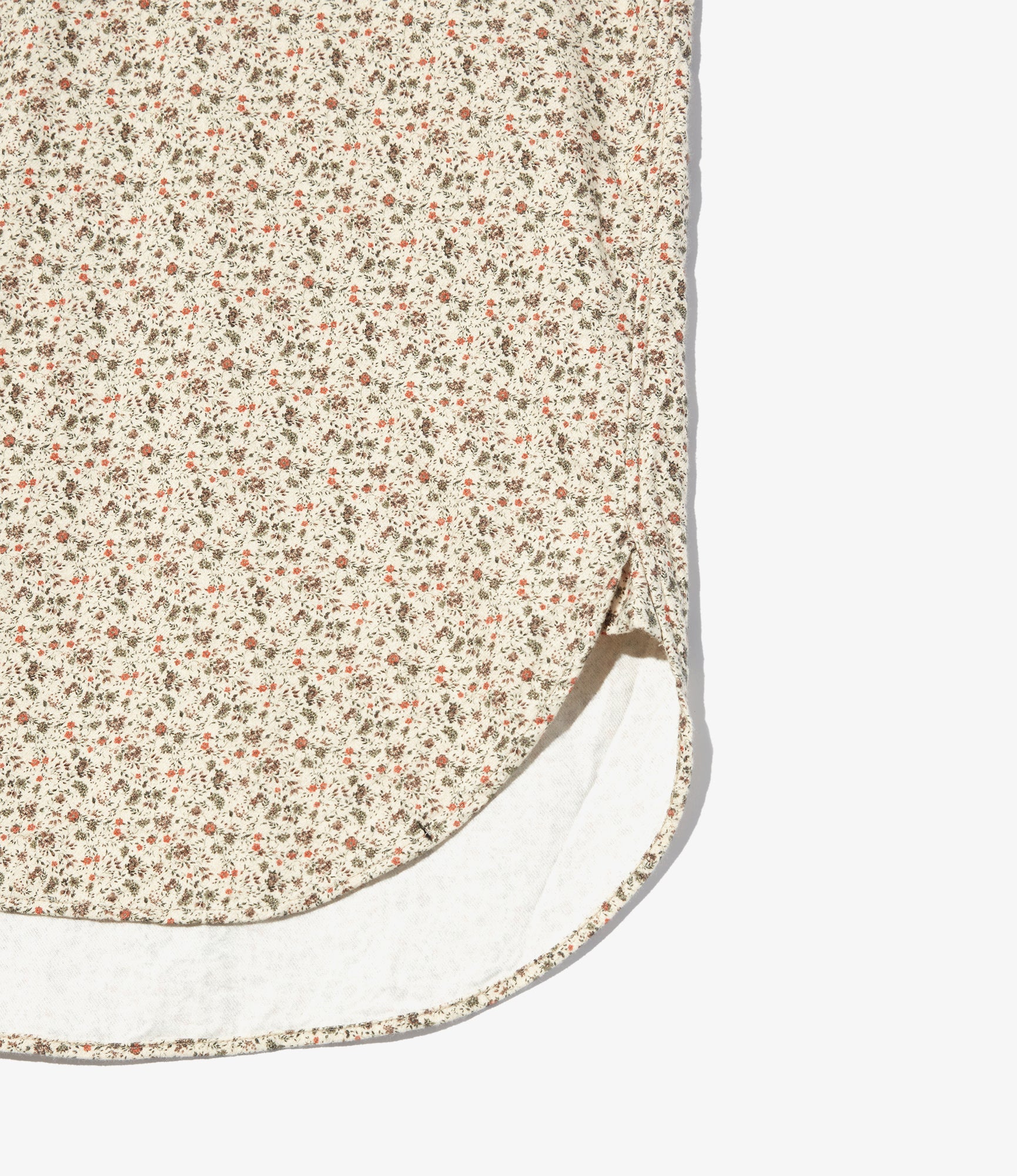 19th Century BD Shirt - Natural Cotton Small Floral Flannel