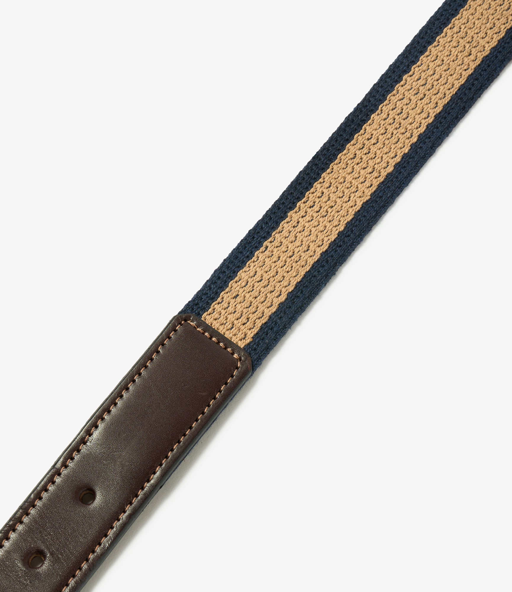 Webbing Belt - Khaki / Navy Stripe