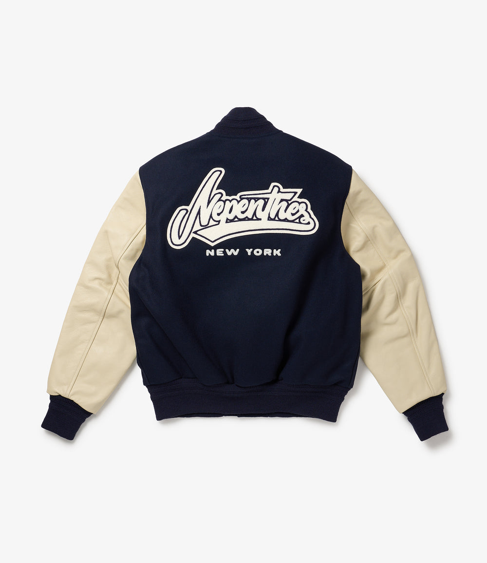 GDP x Golden Bear Varsity Jacket - Navy/Cream - Patches 