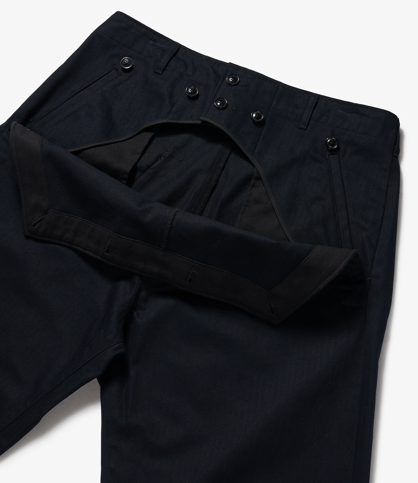 Nepenthes Special - Sailor Pant -  Black Cotton Herringbone Twill