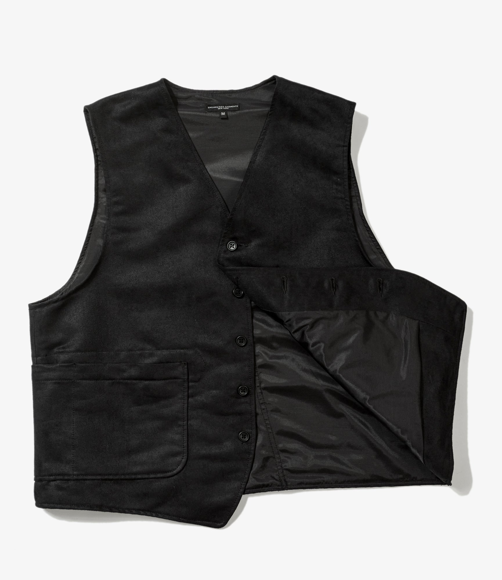 ODD Vest - Black Polyester Fake Suede