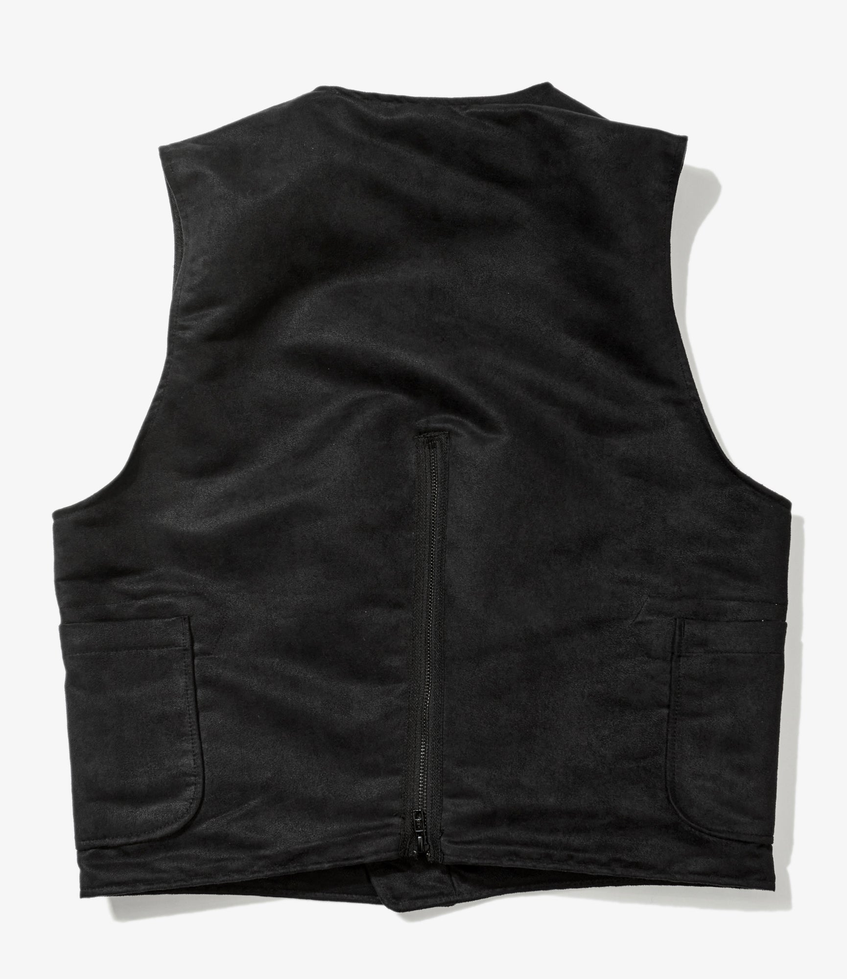 ODD Vest - Black Polyester Fake Suede