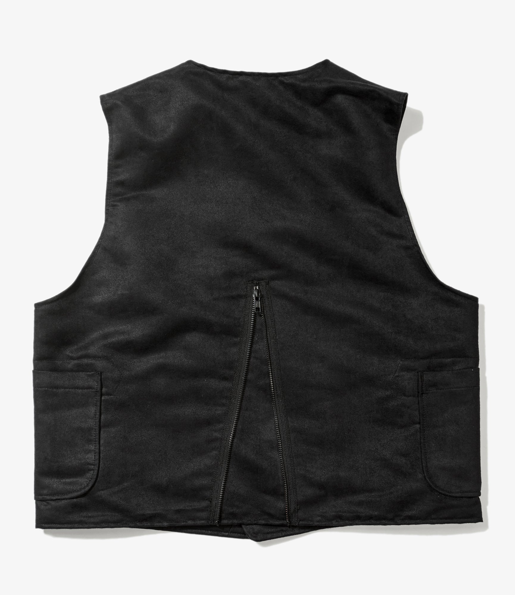 ODD Vest - Black Polyester Fake Suede