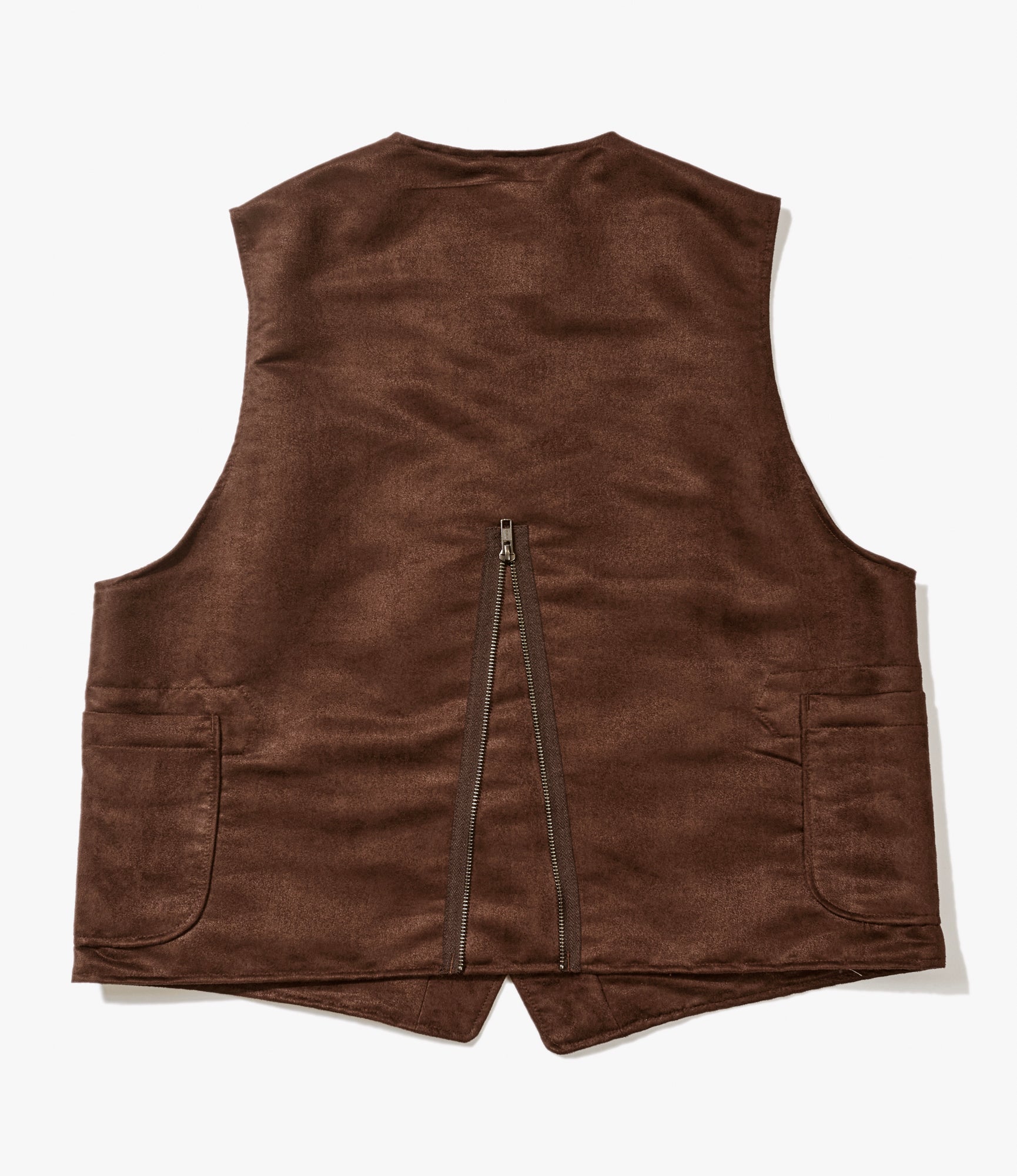 ODD Vest - Brown Polyester Fake Suede