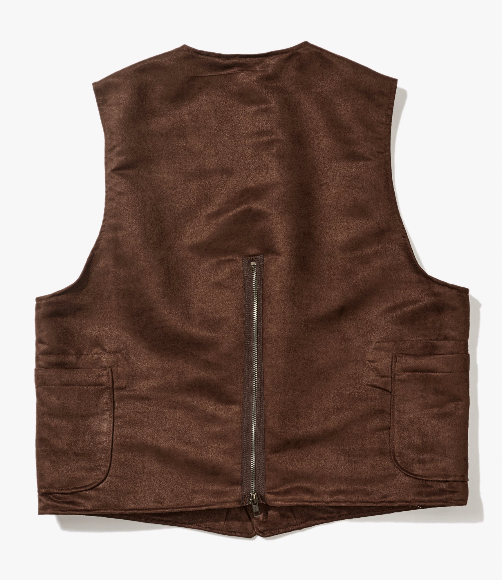 ODD Vest - Brown Polyester Fake Suede