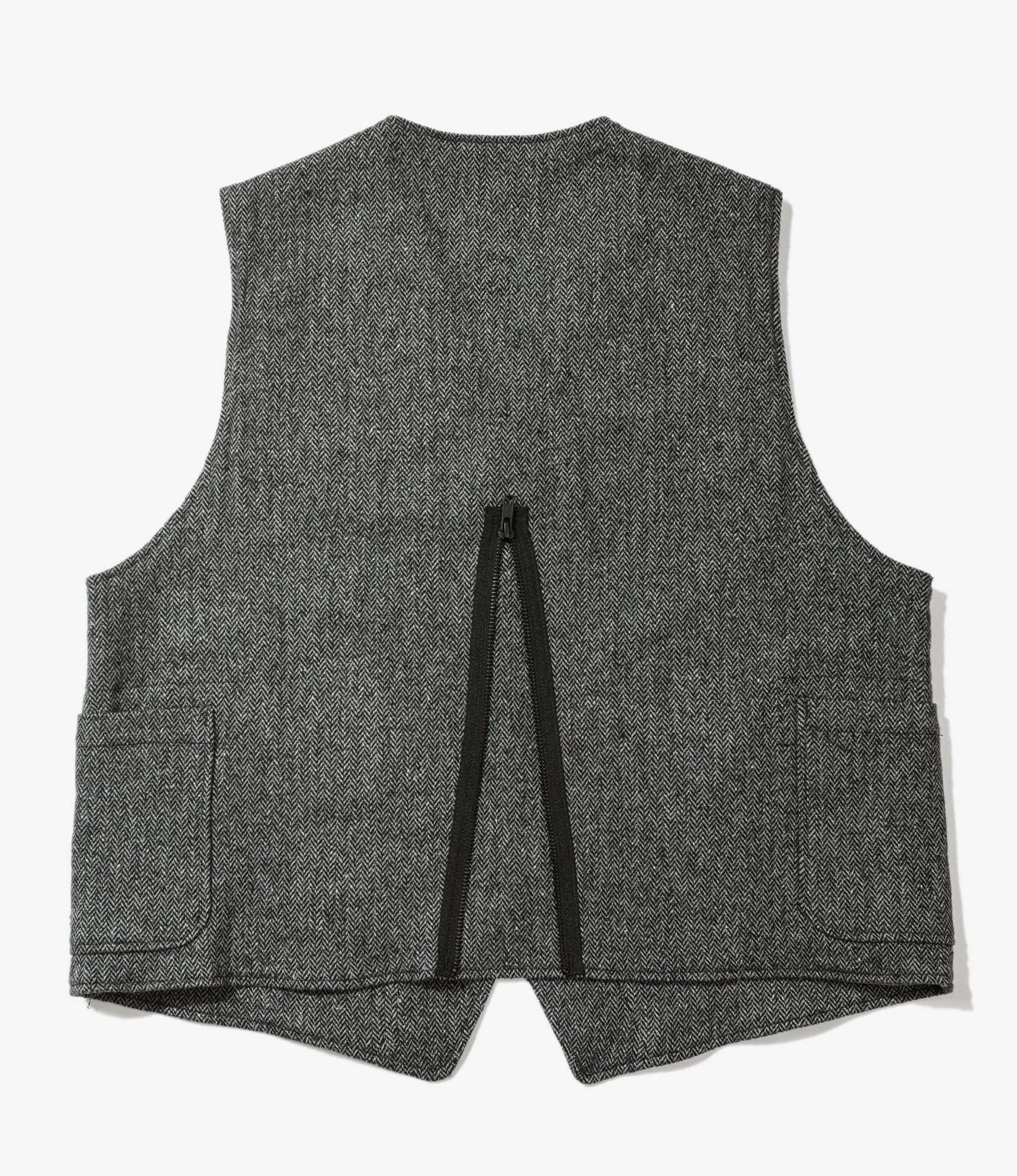 ODD Vest - Grey Poly Wool Herringbone