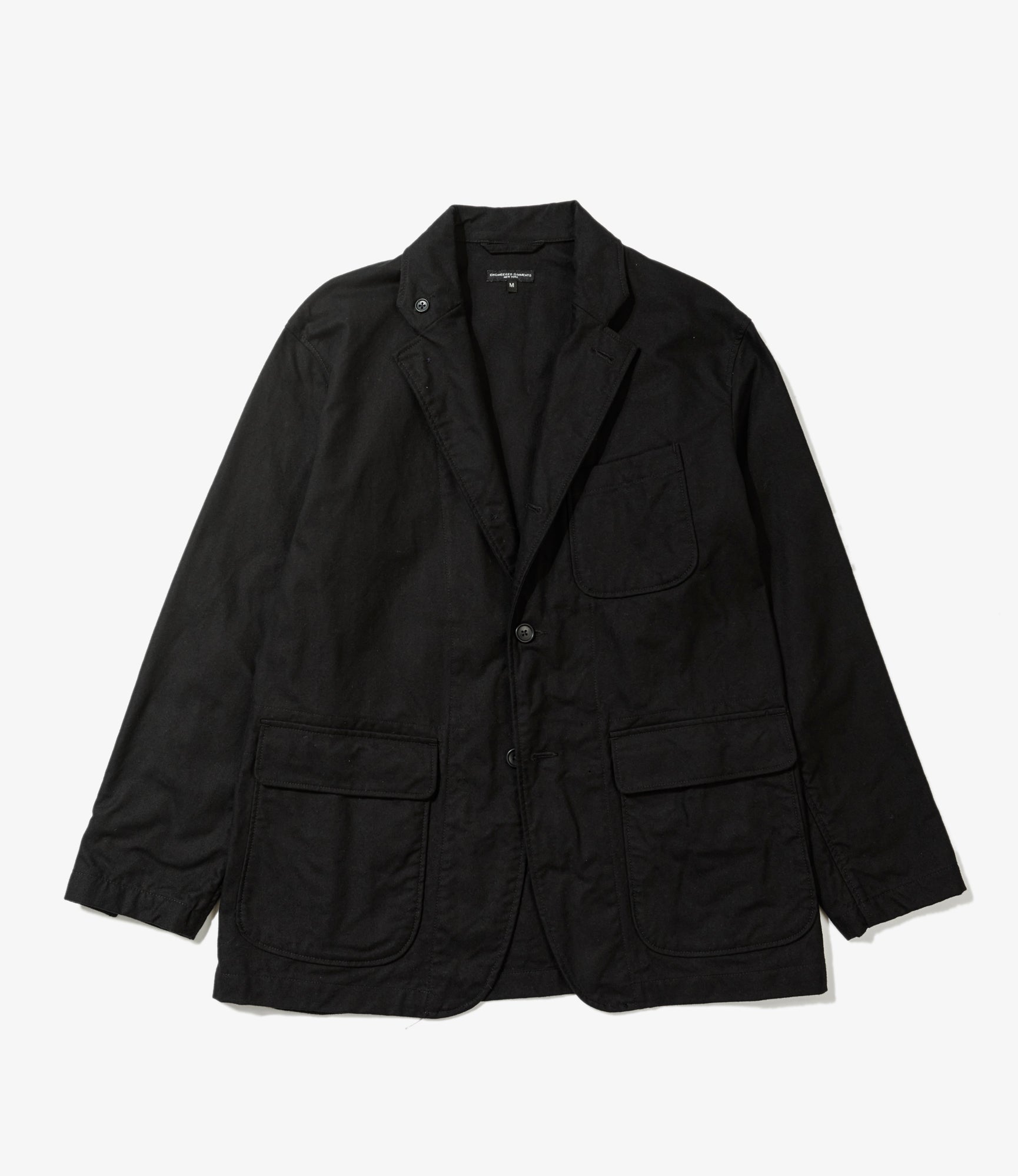 Loiter Jacket - Black Cotton Brushed Herringbone