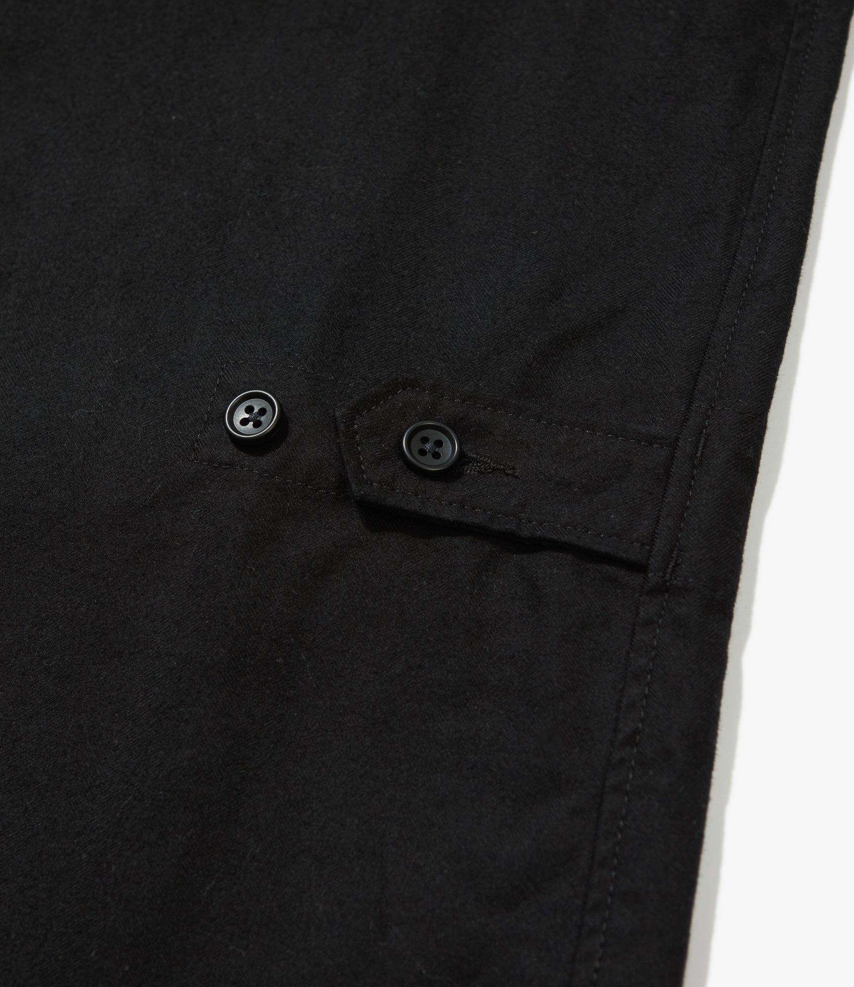 Loiter Jacket - Black Cotton Brushed Herringbone