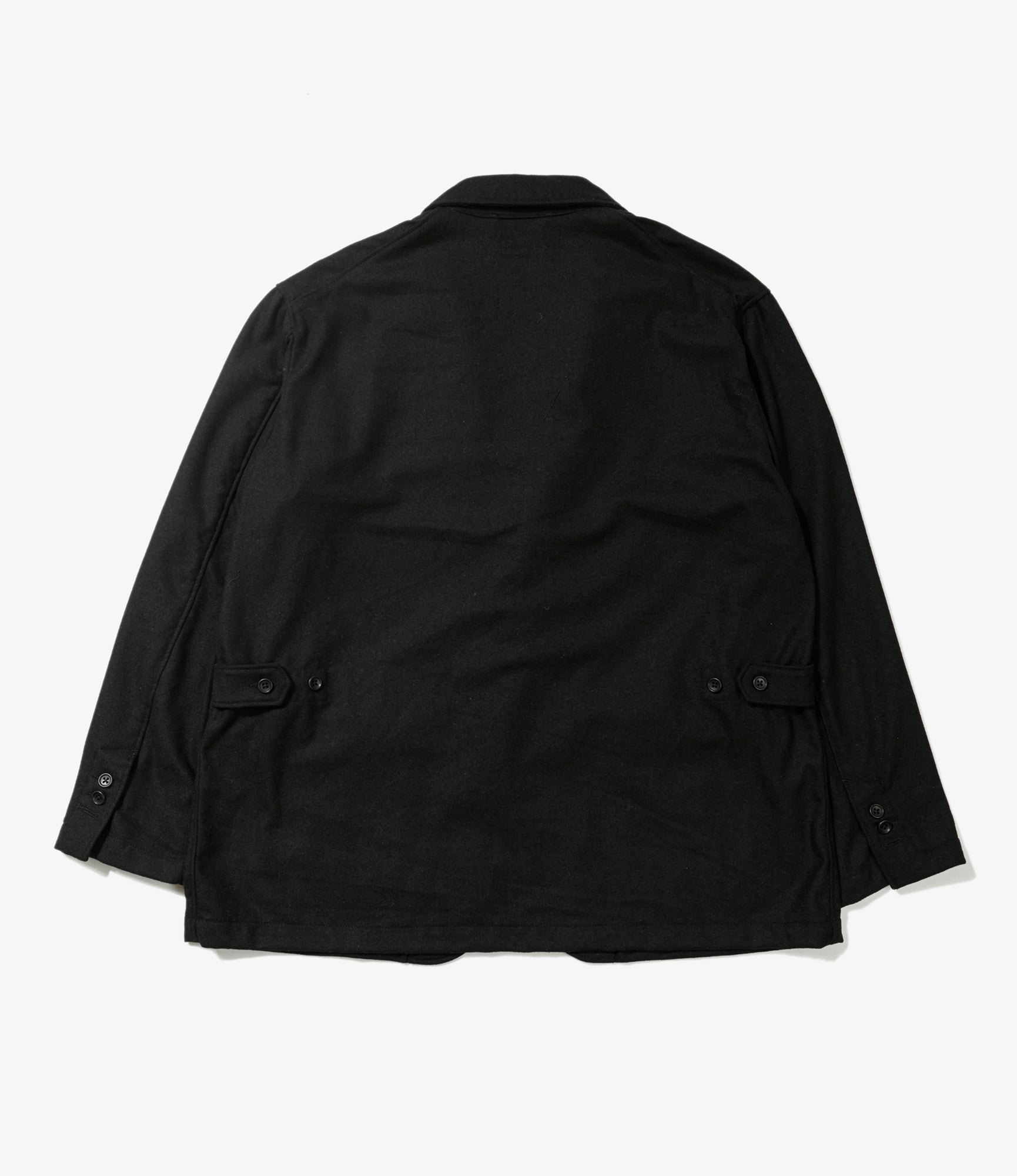 Loiter Jacket - Black Solid Poly Wool Flannel