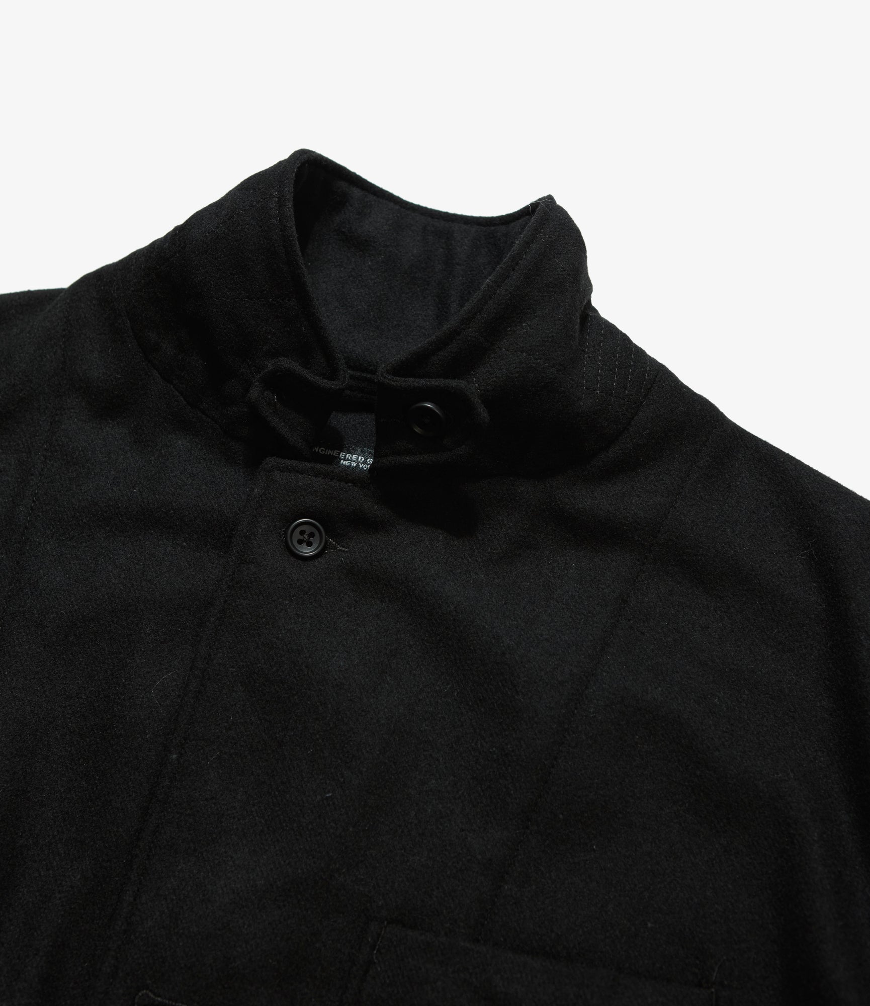 Loiter Jacket - Black Solid Poly Wool Flannel