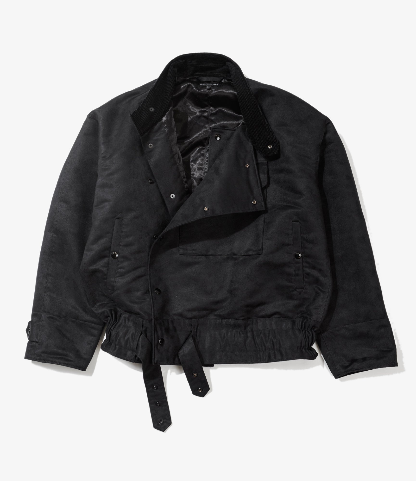 Moto Jacket - Black Polyester Fake Suede