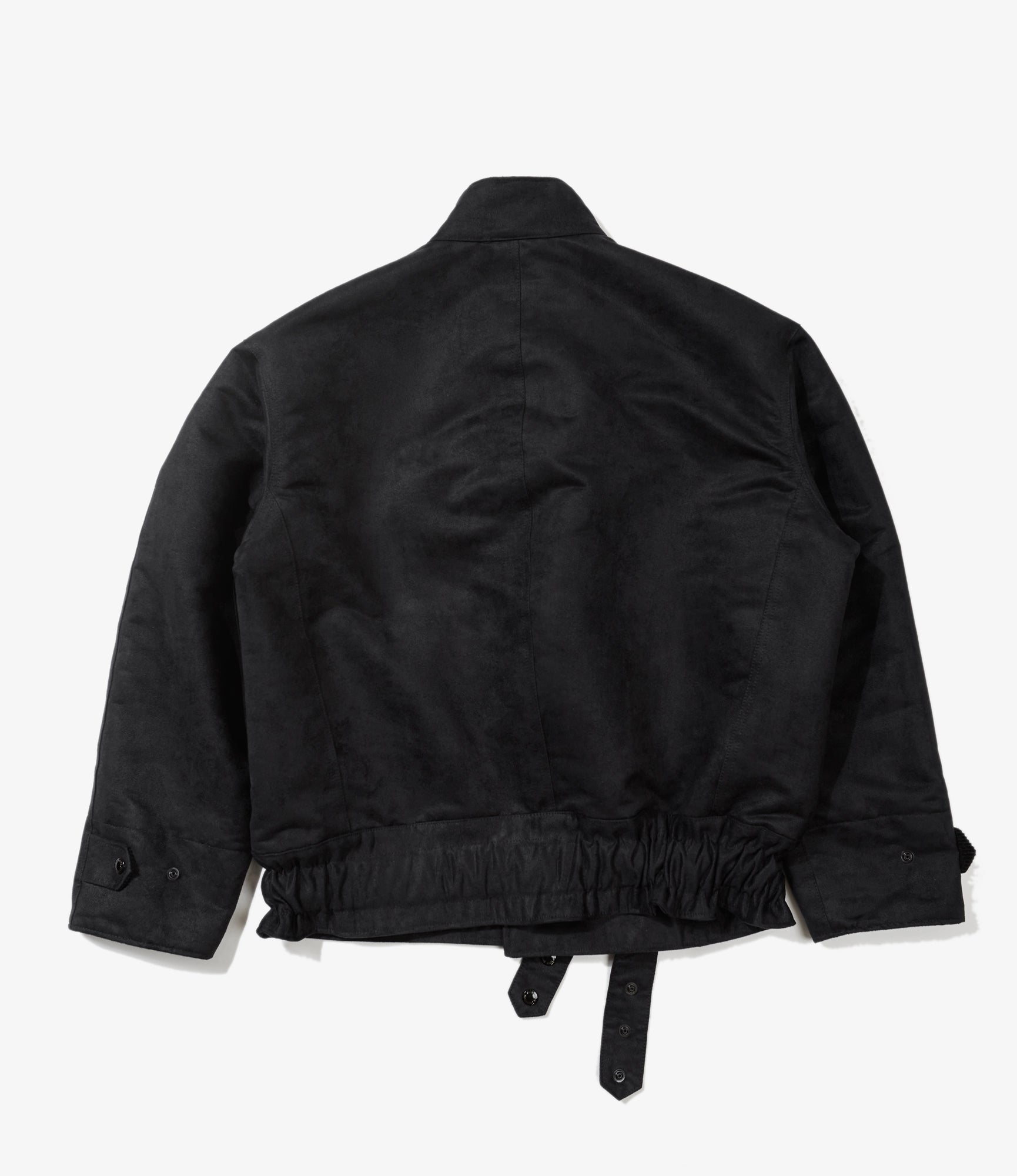 Moto Jacket - Black Polyester Fake Suede