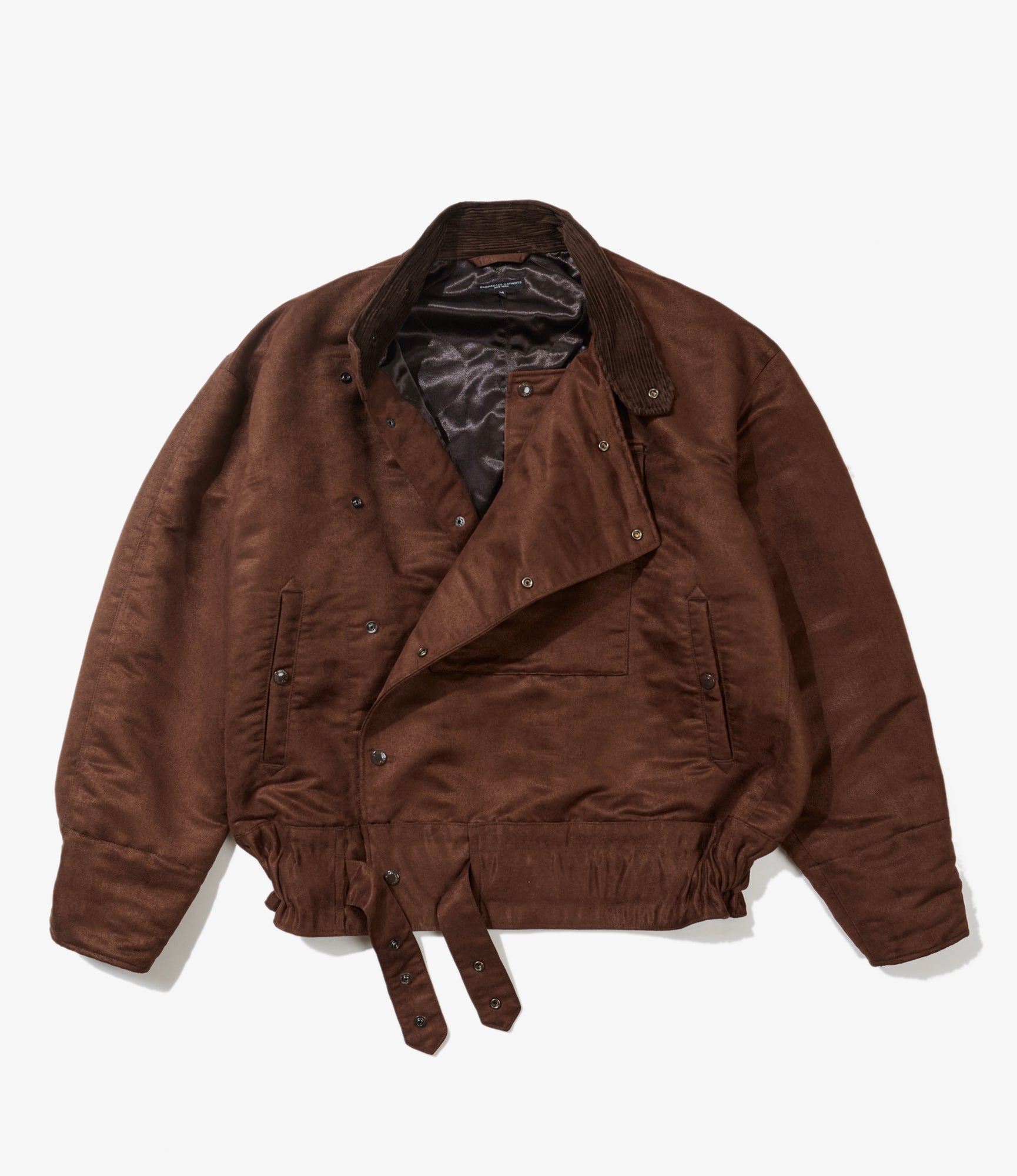 Moto Jacket - Brown Polyester Fake Suede