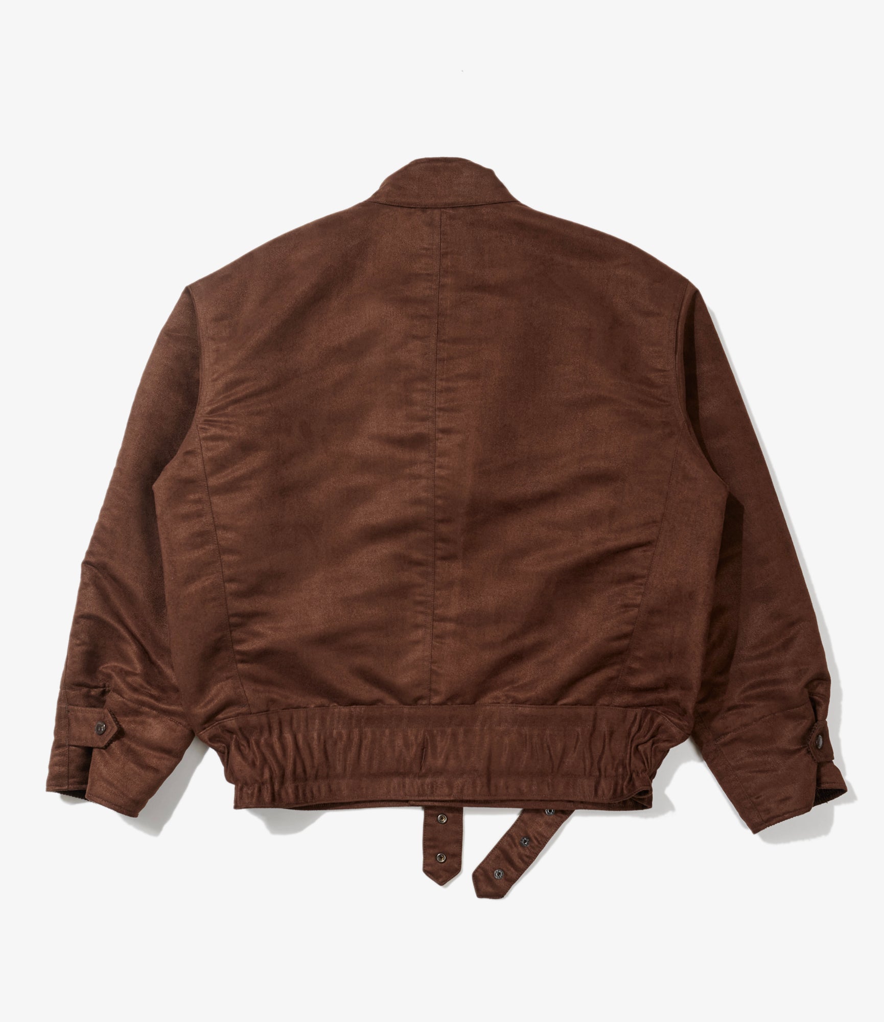 Moto Jacket - Brown Polyester Fake Suede