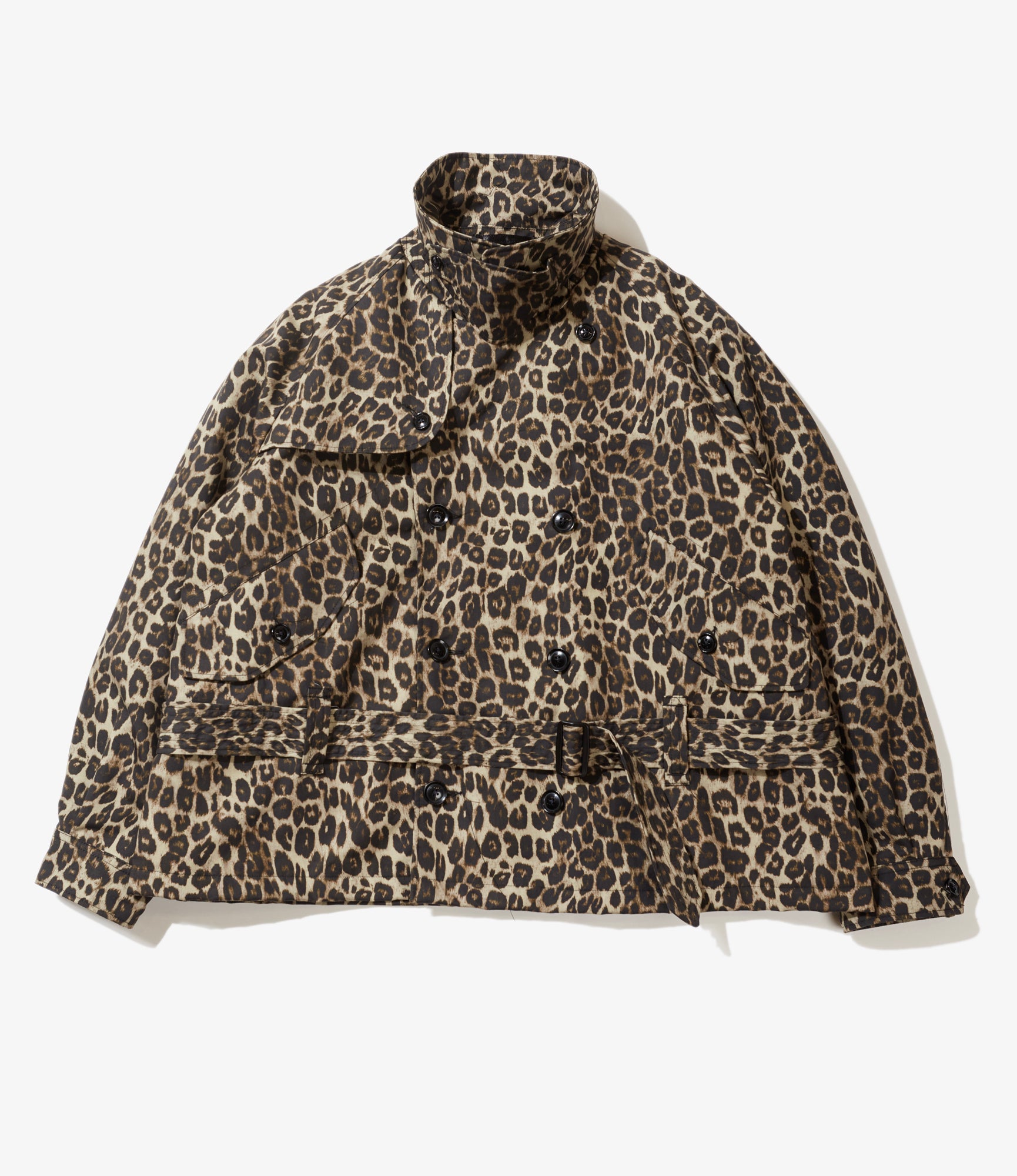 Short Trench - Brown Nyco Leopard Print