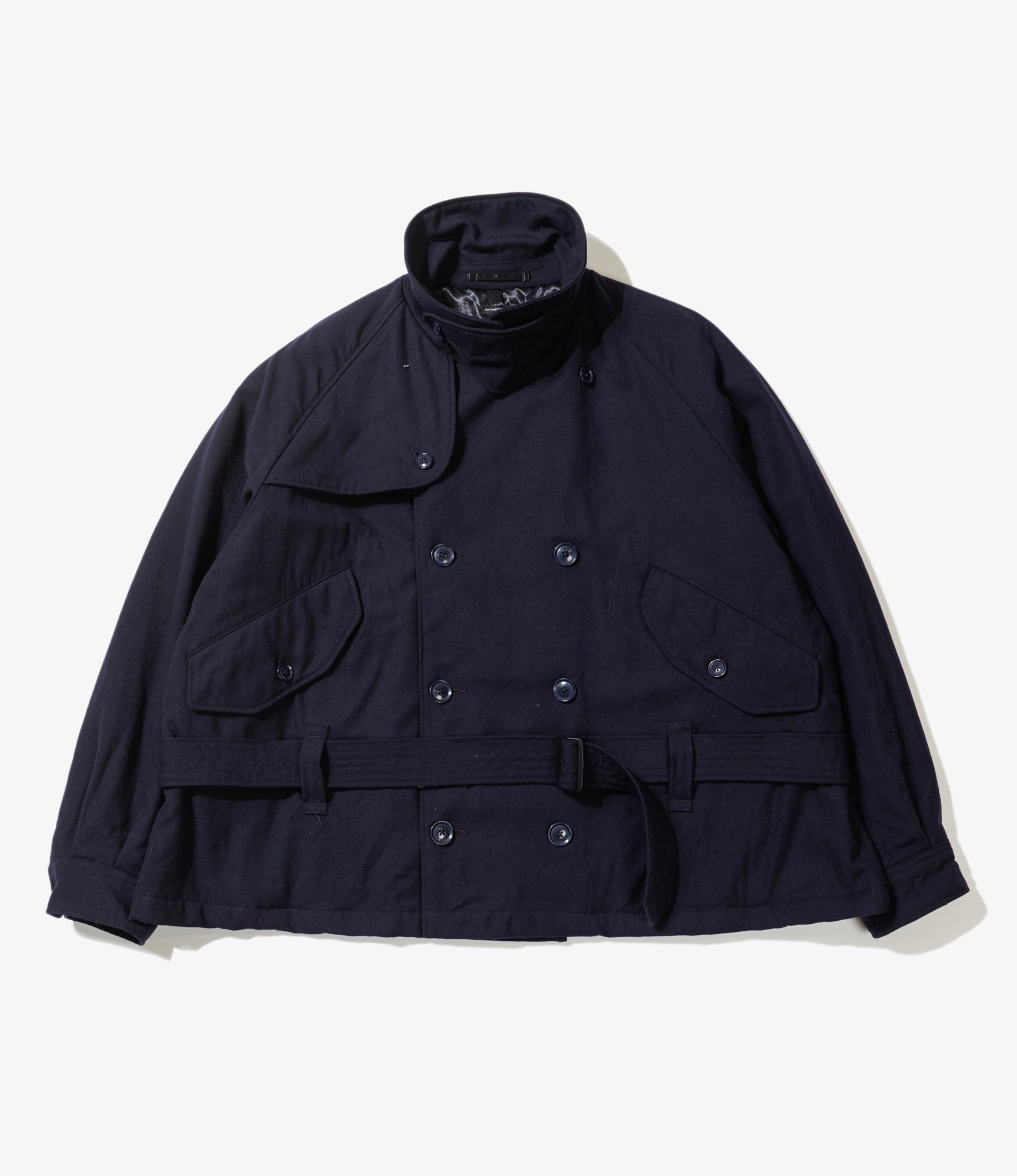 Short Trench - Dark Navy Wool Uniform Serge