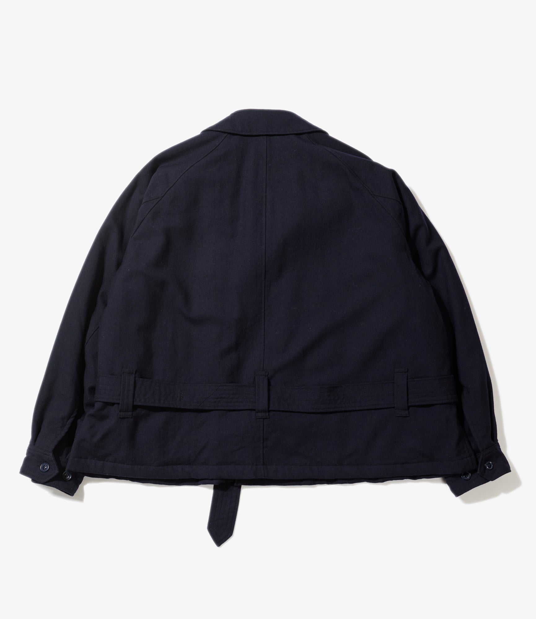 Short Trench - Dark Navy Wool Uniform Serge