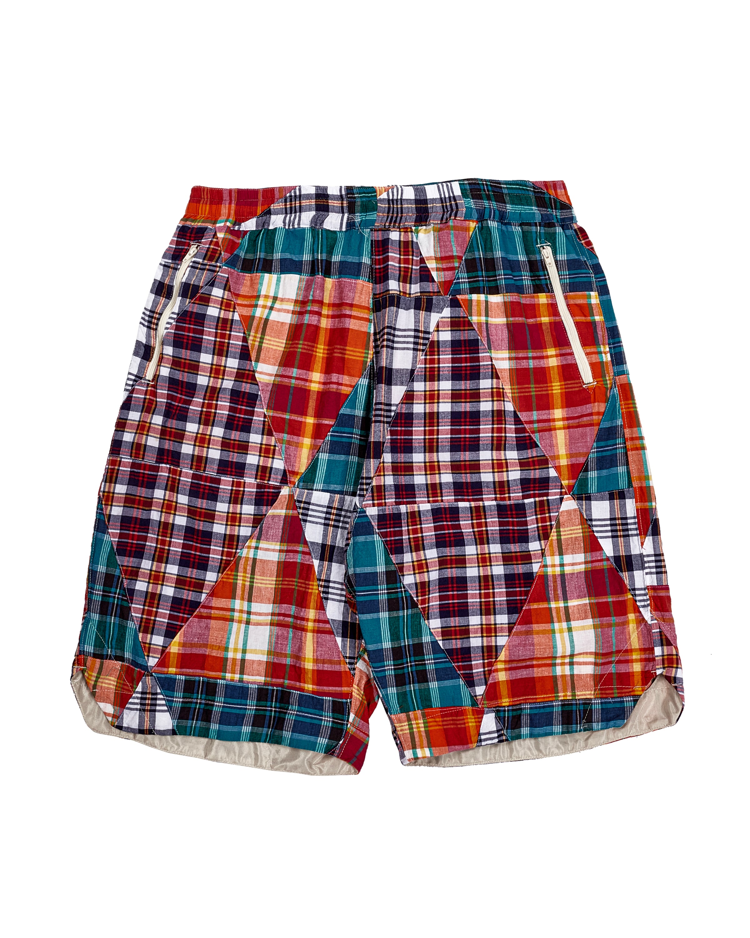 BB Shorts - Multi Color Triangle Patchwork Madras