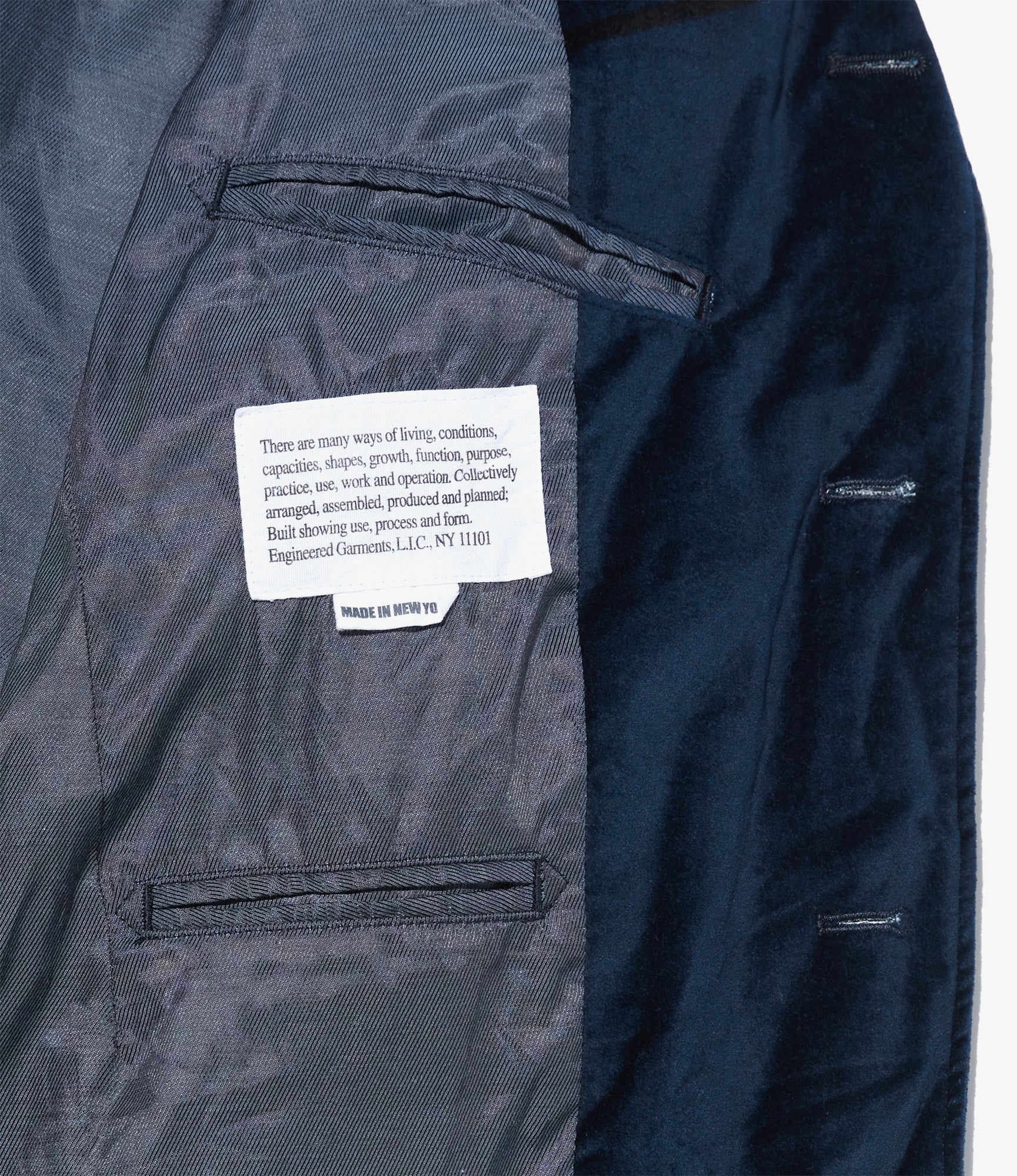 Andover Jacket - Navy Cotton Printed Music Note Velveteen