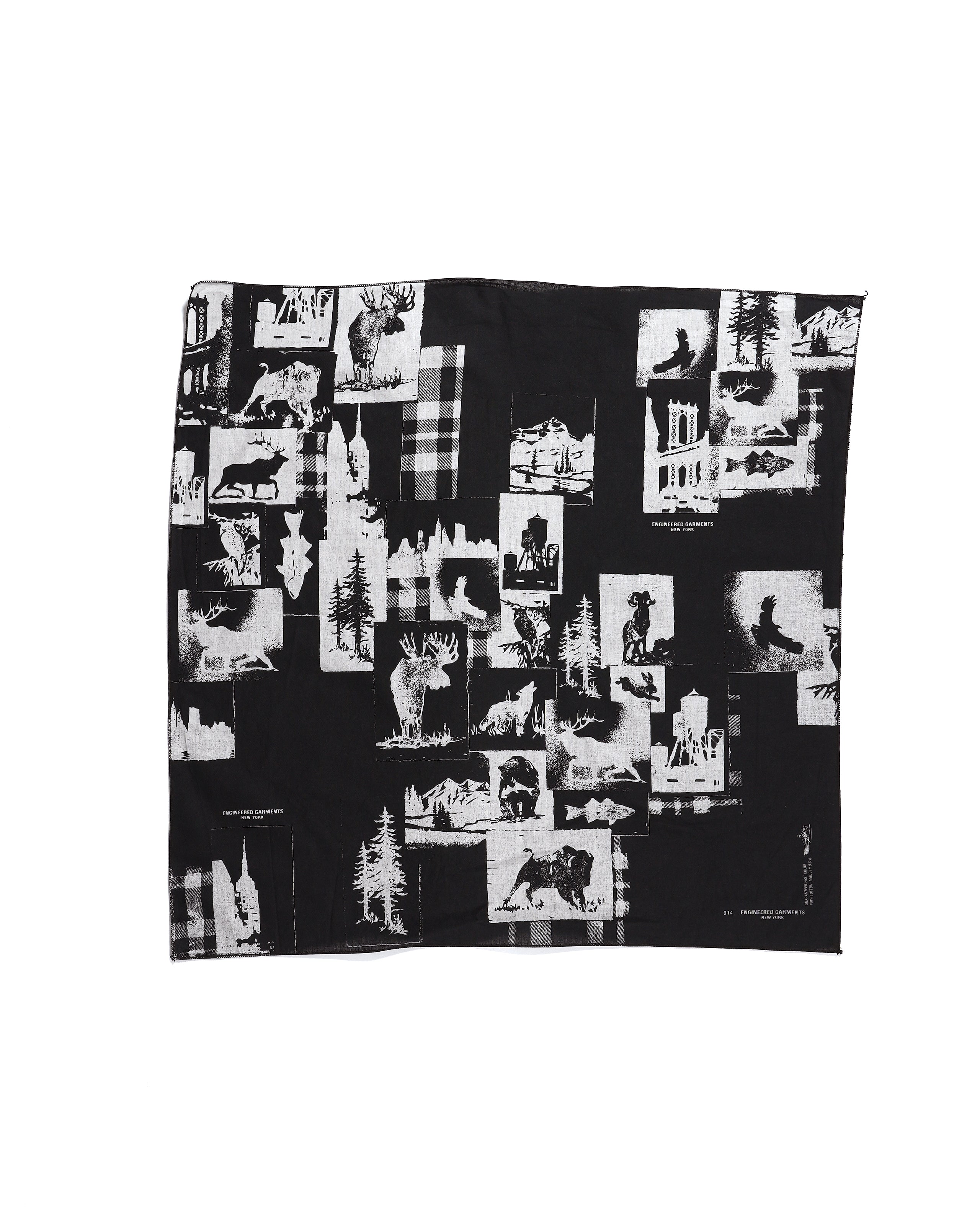 Printed Big Bandana - Black / Collage