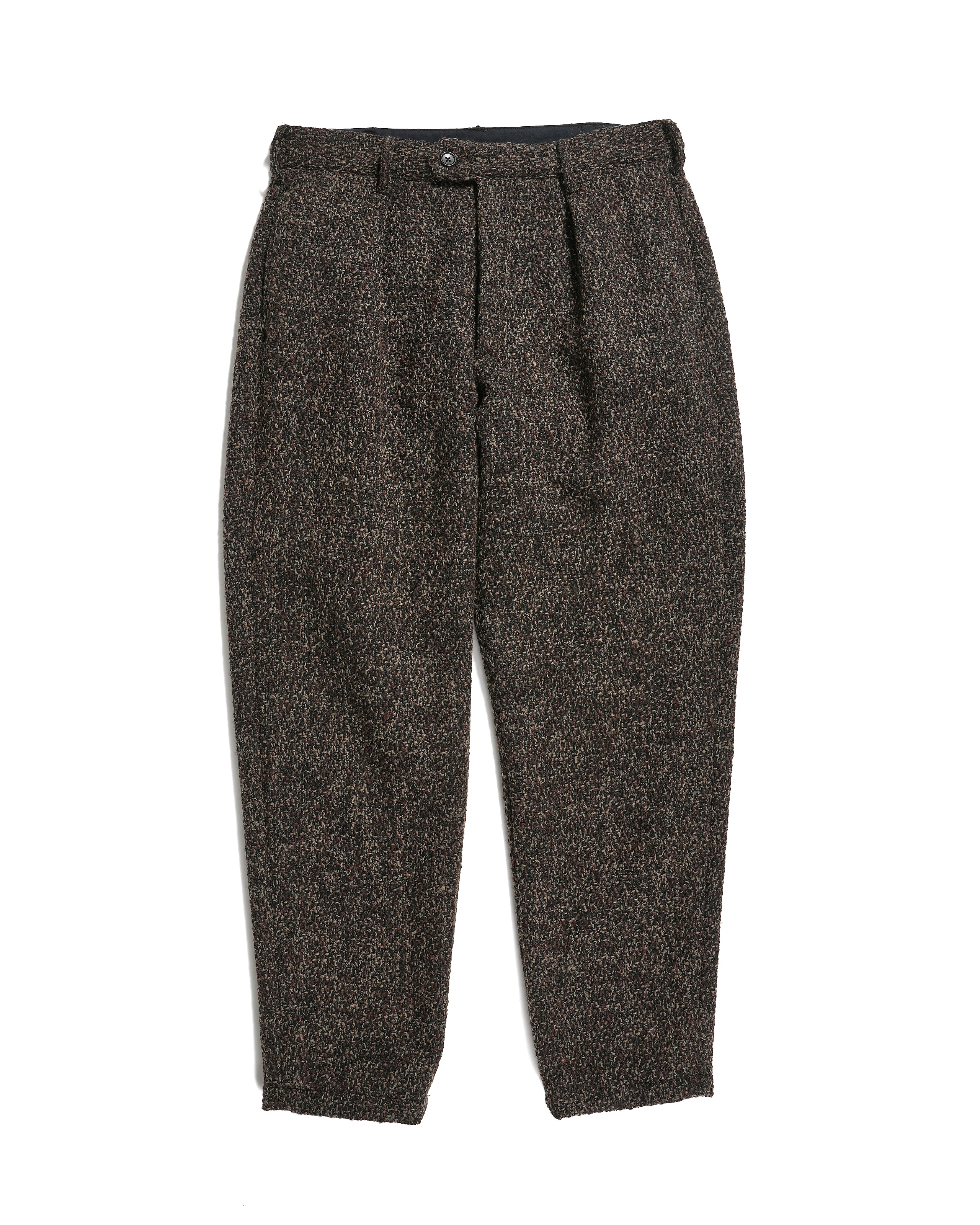 Carlyle Pant - Dk. Brown Polyester Wool Tweed Boucle