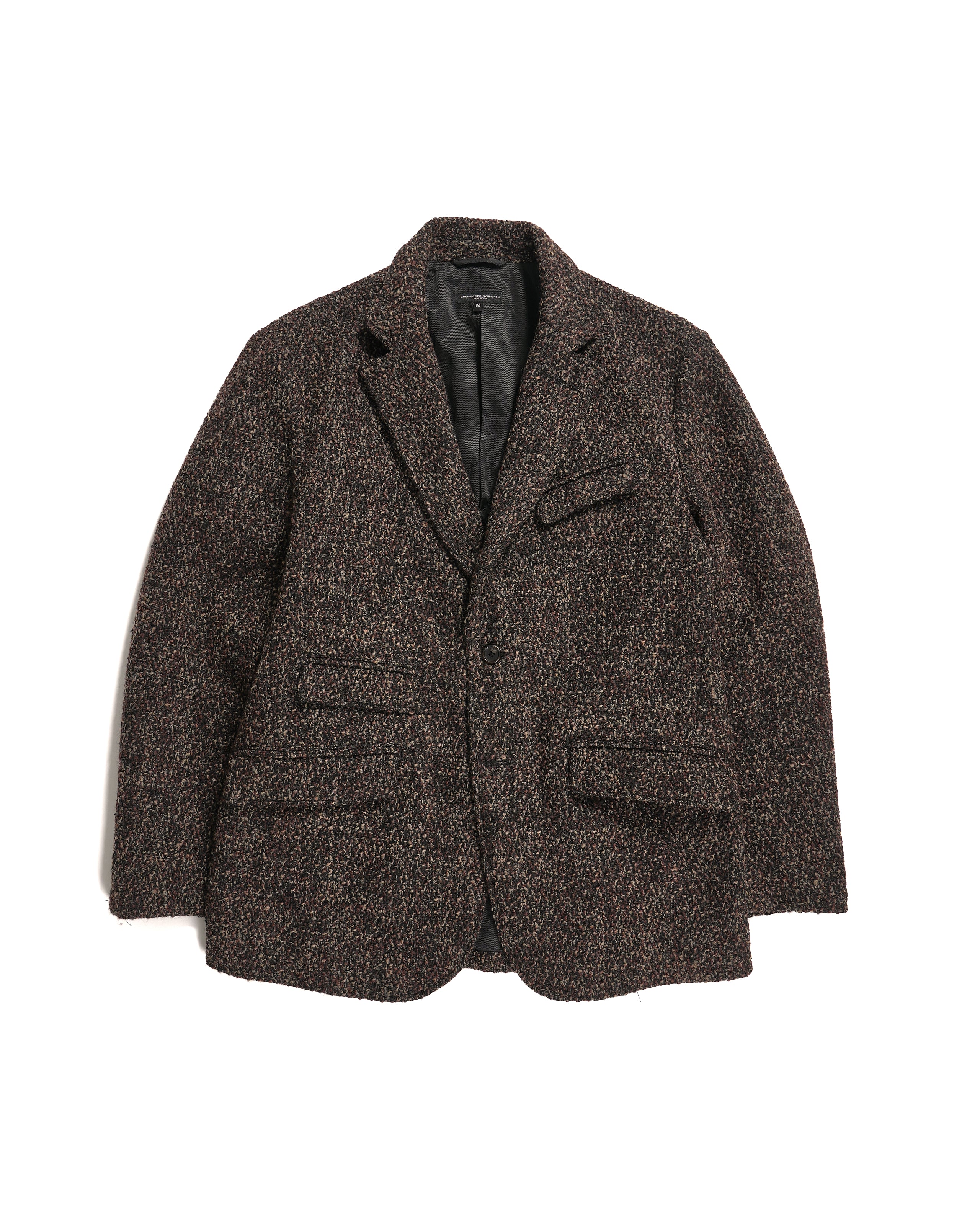 Andover Jacket - Dk. Brown Polyester Wool Tweed Boucle