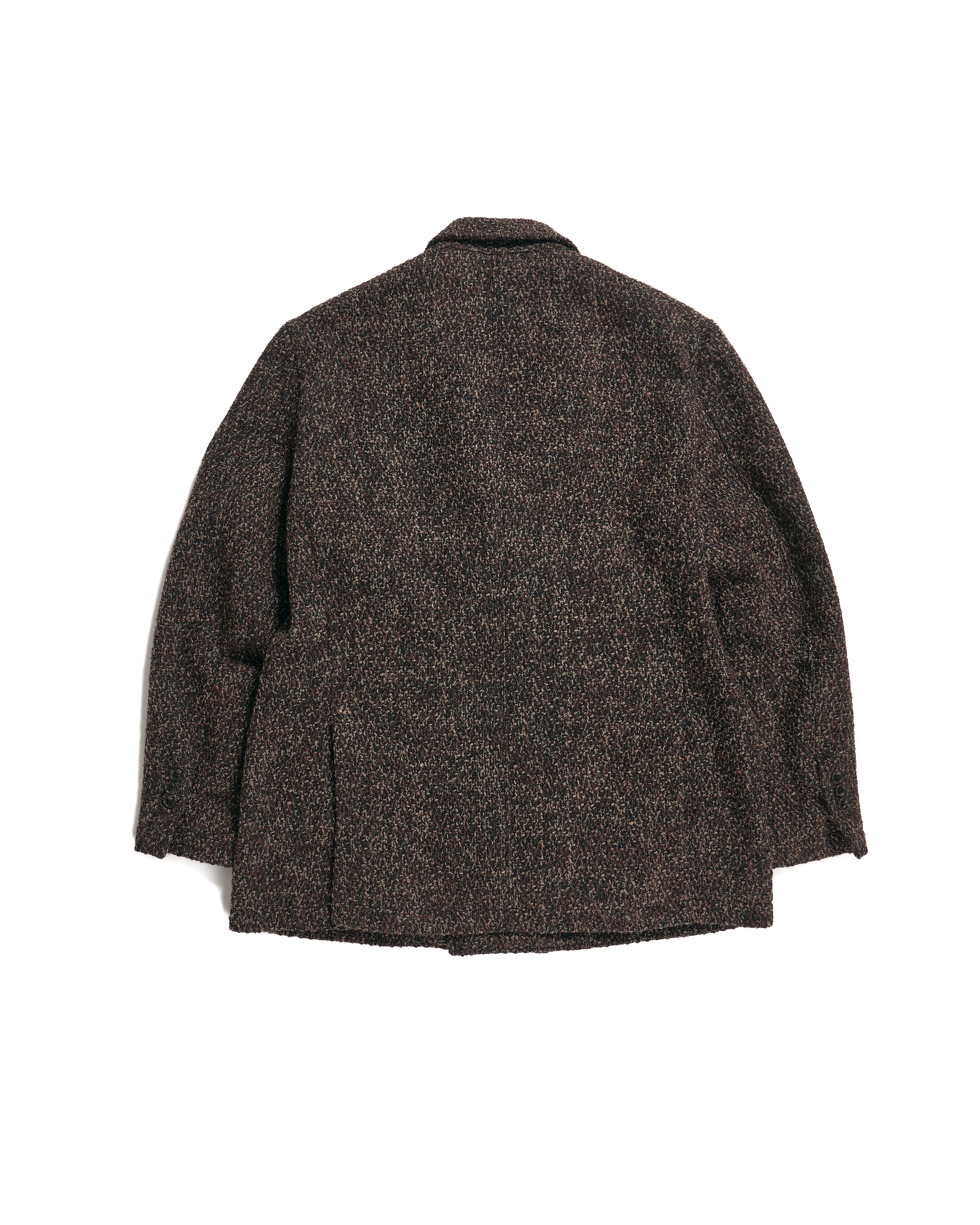 DB Jacket - Dk. Brown Polyester Wool Tweed Boucle