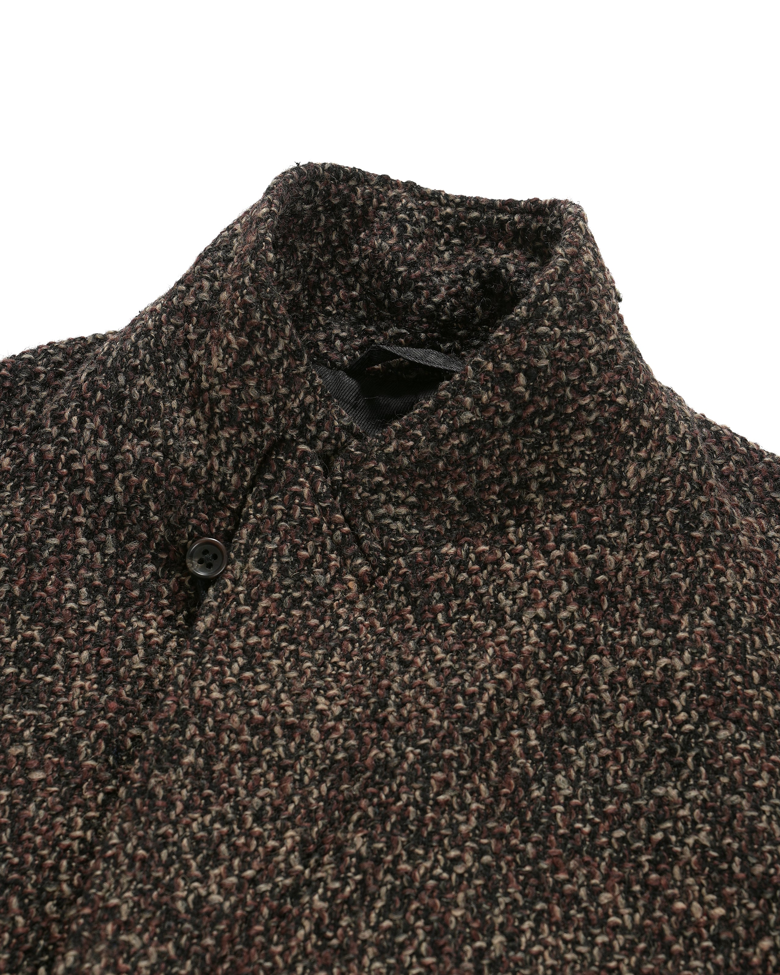 DB Jacket - Dk. Brown Polyester Wool Tweed Boucle