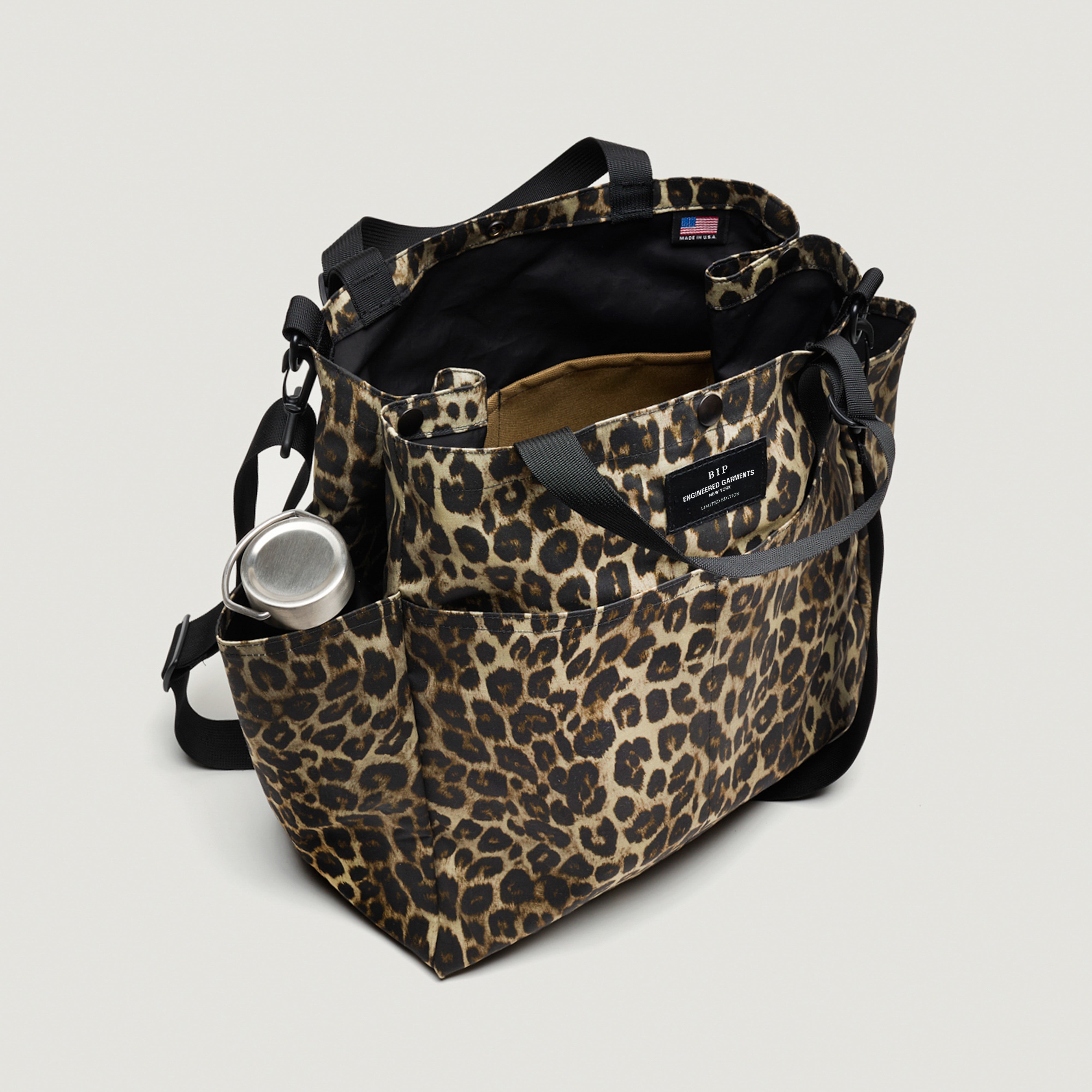 EG x BAGSINPROGRESS - Carry All Beach Bag - Brown Nyco Leopard Print