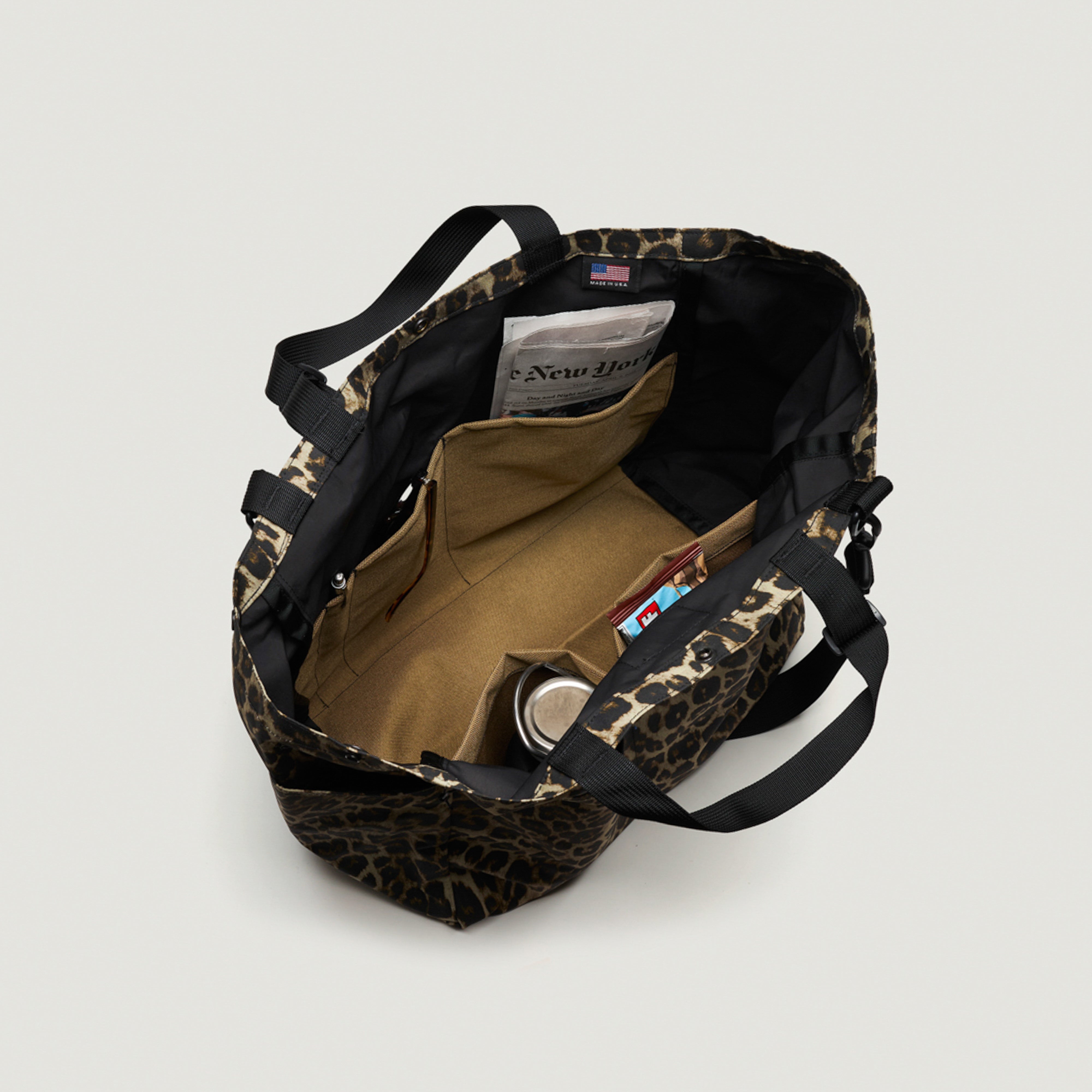 EG x BAGSINPROGRESS - Carry All Beach Bag - Brown Nyco Leopard Print