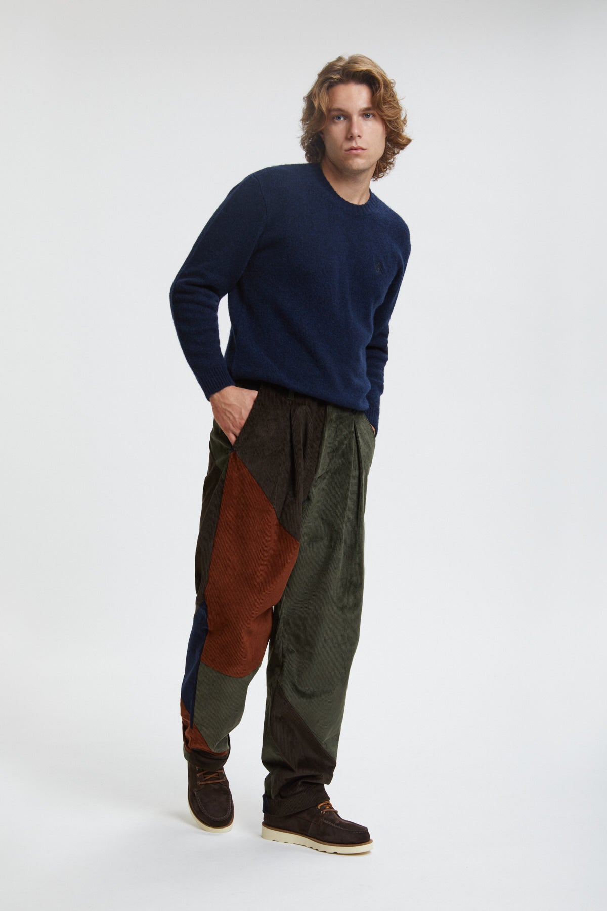 Four Climes - Bermuda Pants- Multi Color - Patchwork Corduroy