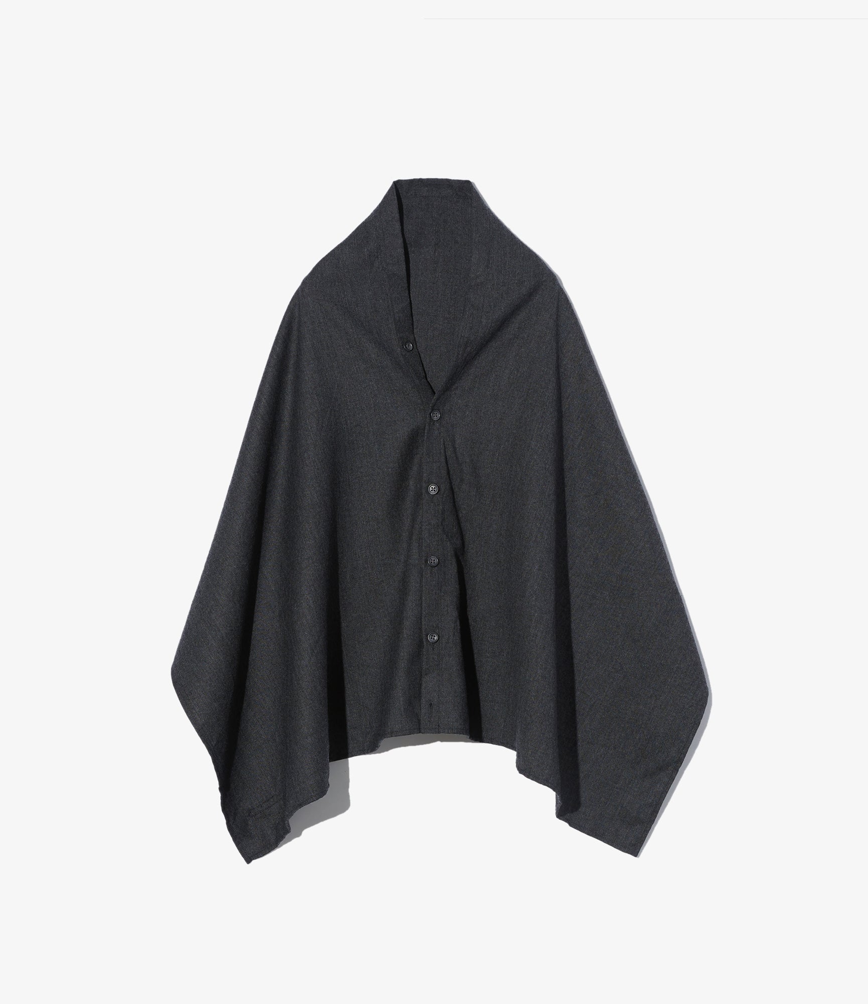 Engineered Garments - Button Shawl - Charcoal High Count Worsted