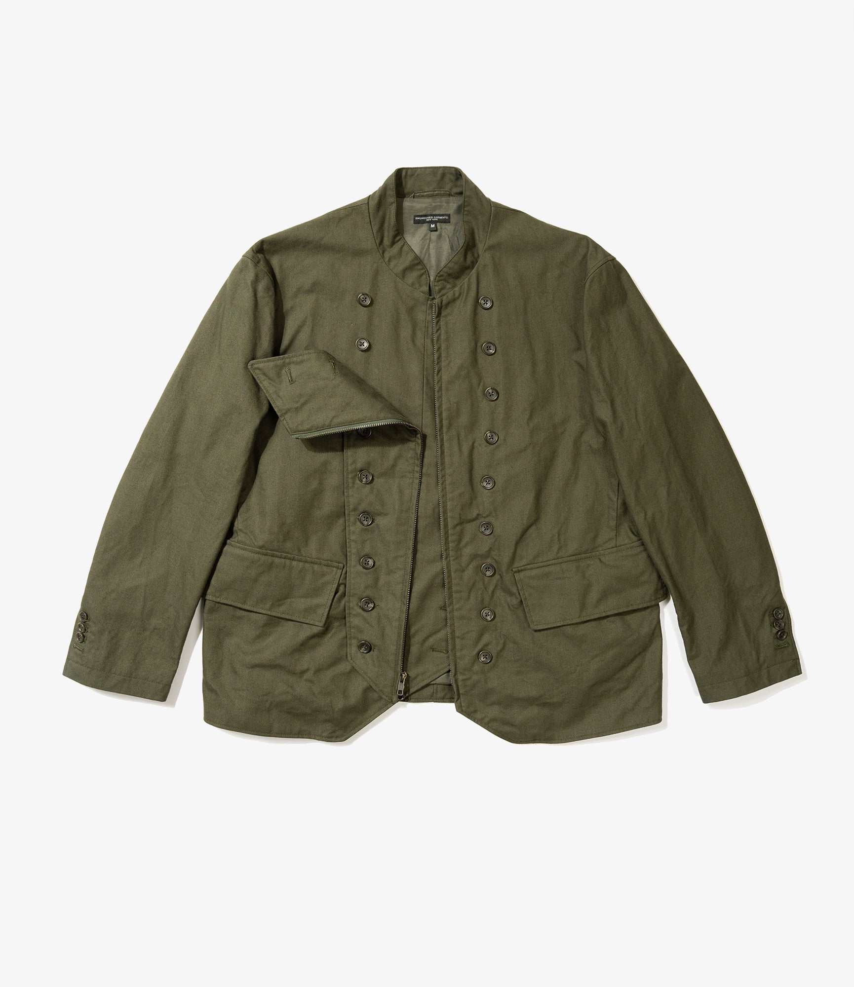 Chelsea Jacket - Olive Cotton Brushed Herringbone