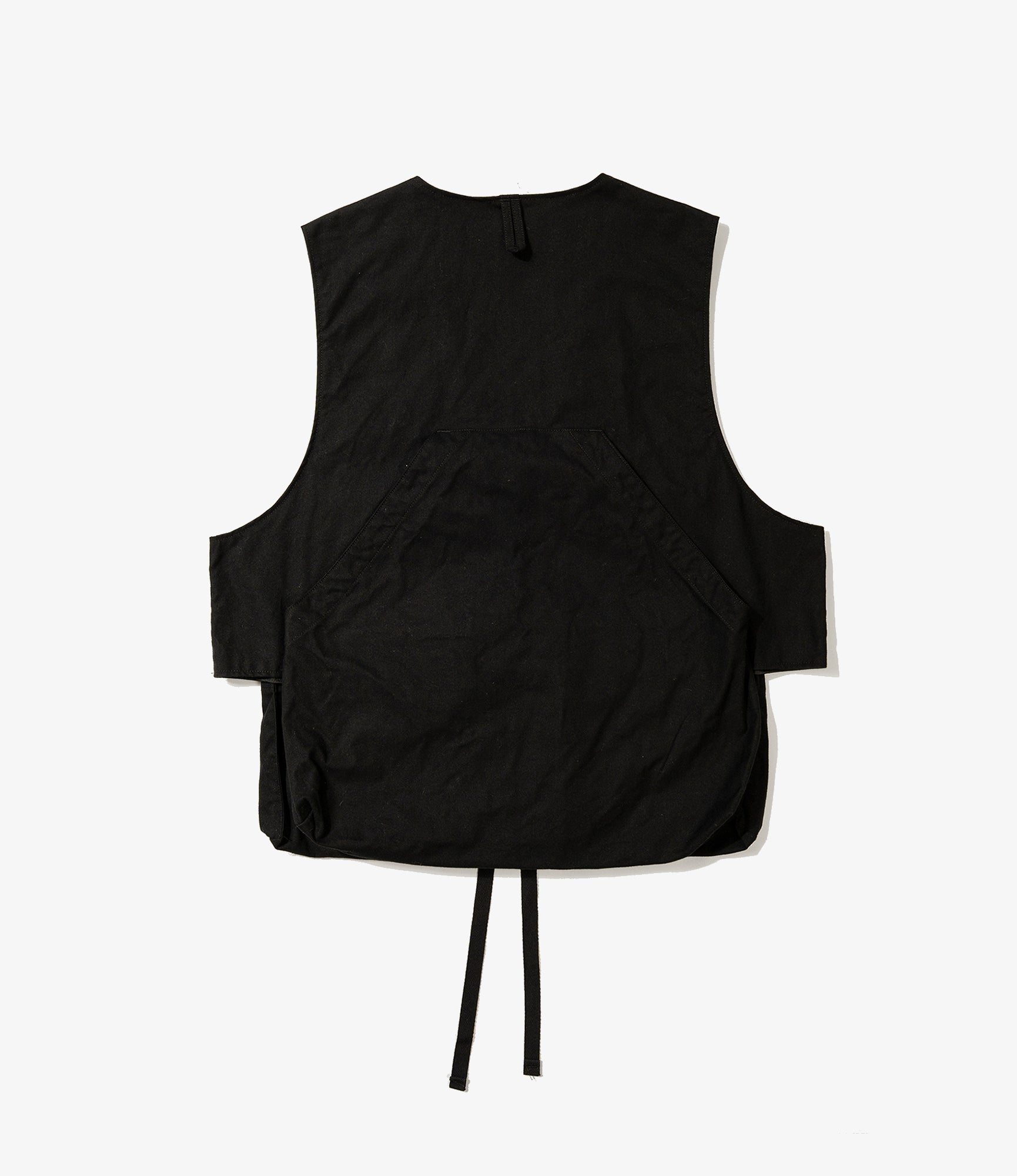 Fowl Vest - Black Cotton Brushed Herringbone