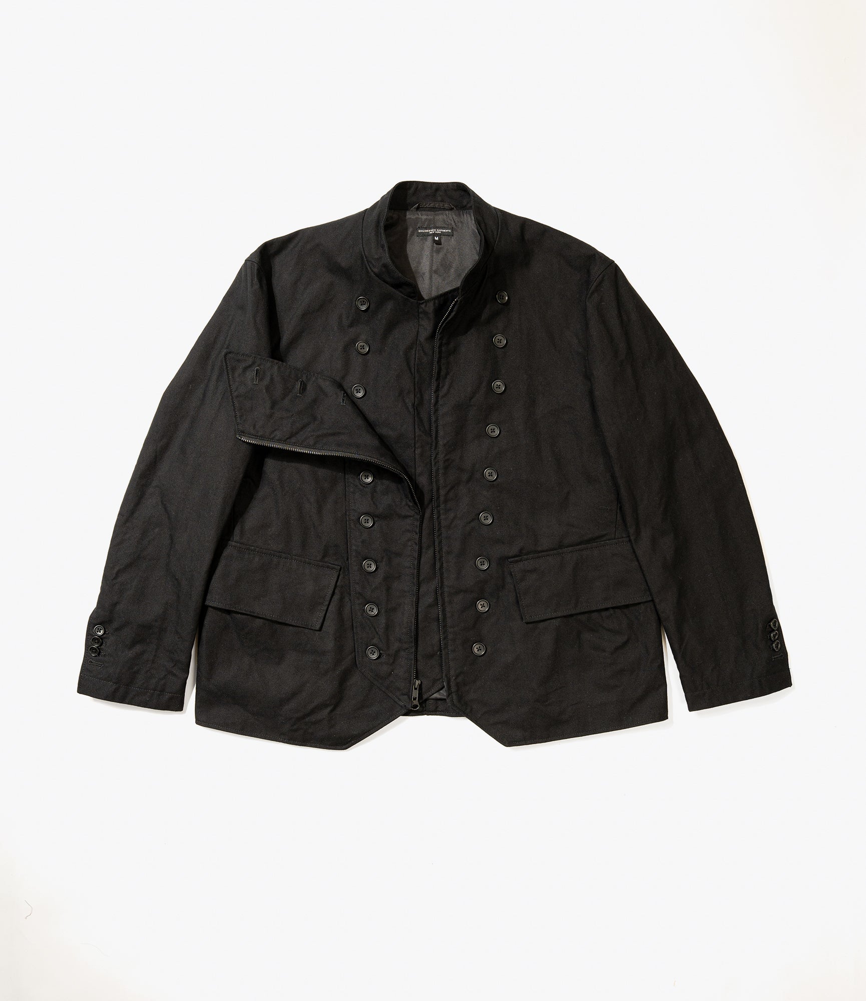 Chelsea Jacket - Black Cotton Brushed Herringbone