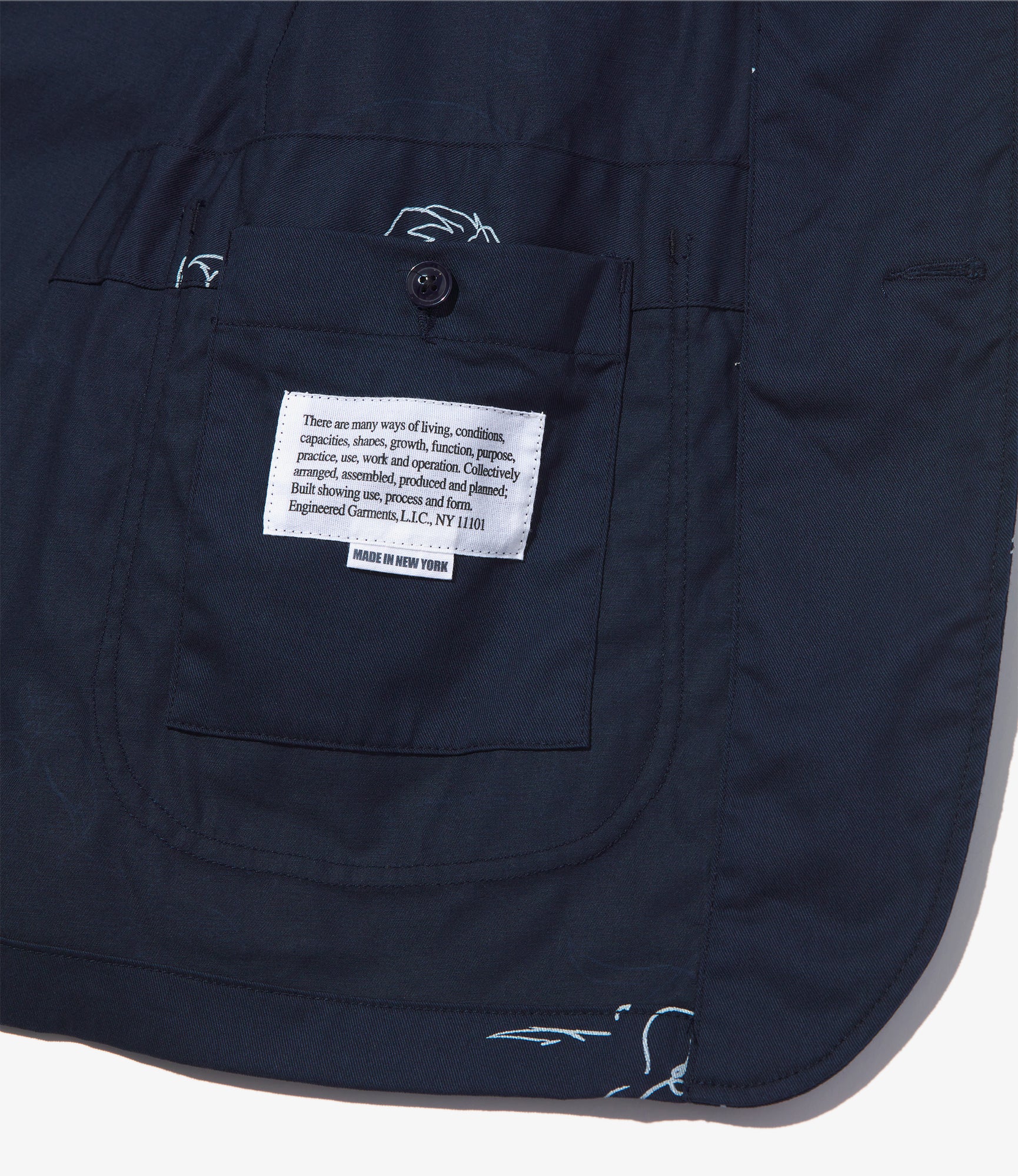 Bedford Jacket - Navy Animal Print 6.5oz Flat Twill