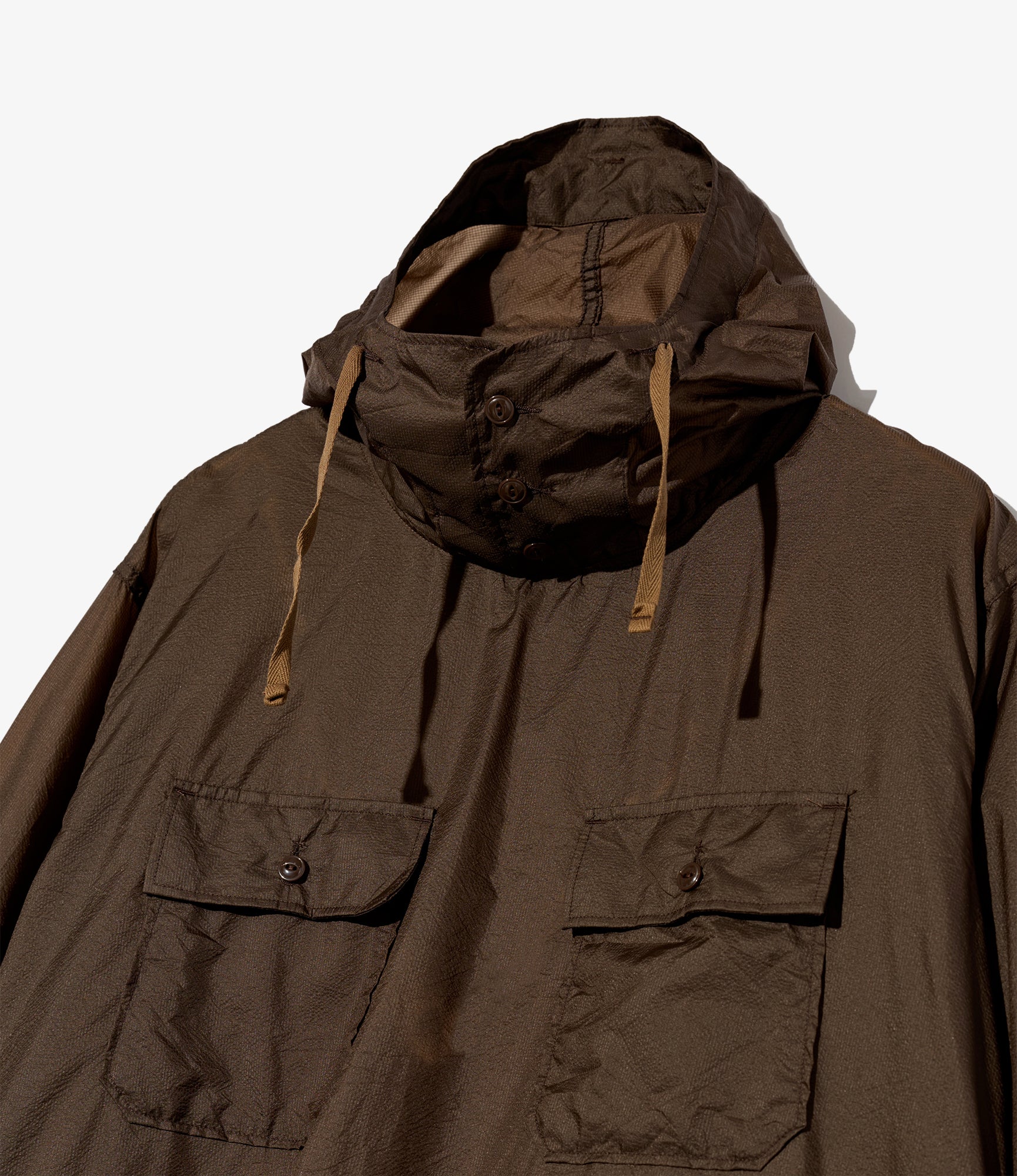 Cagoule Shirt - Brown Nylon Micro Ripstop