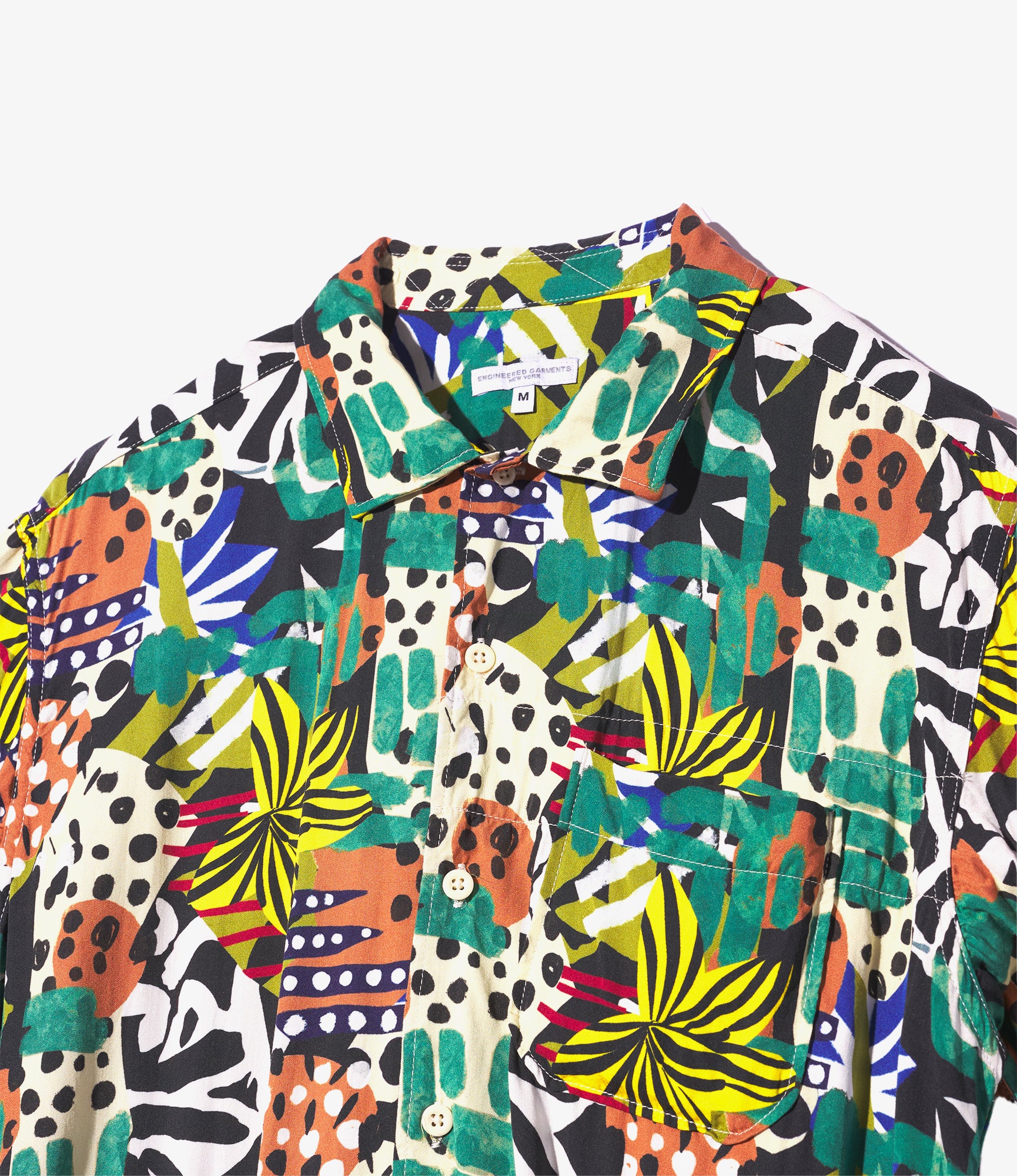 Camp Shirt - Multi Color African Print Patchwork